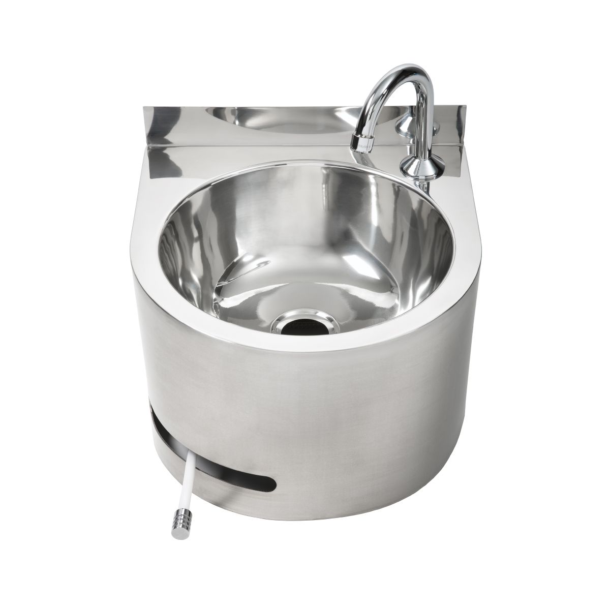 3Monkeez Hands-Free Knee-Operated Stainless Steel Sink with Tempering Valve - Commercial Kitchen & Medical Wash Basin for Hygienic Food Prep & ADA Compliance