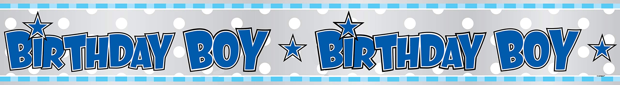 Birthday Boy Foil Striped Banner - Colorful Party Decoration for Boys Birthday Celebration, Baby Shower & Kids Room Decor