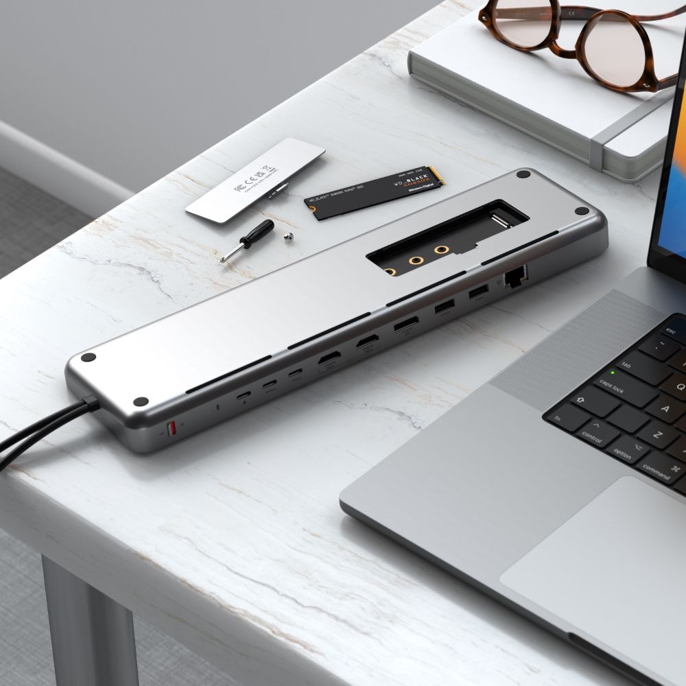 Satechi Dual Dock Stand for MacBook & iPad - Space Gray | Charging Station & Holder for Workspace & Home Office | Apple Accessories