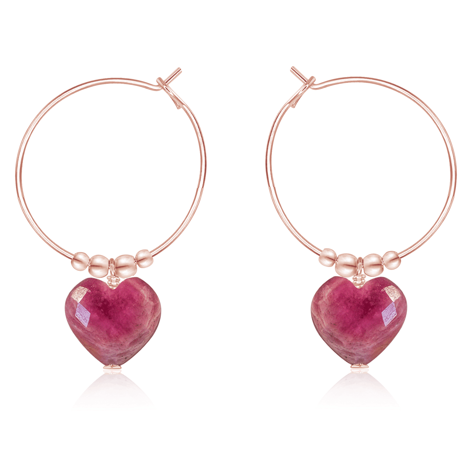Ruby Crystal Heart Dangle Hoop Earrings for Women - Elegant Valentine's Day Gift, Party Jewelry & Romantic Date Night Accessories