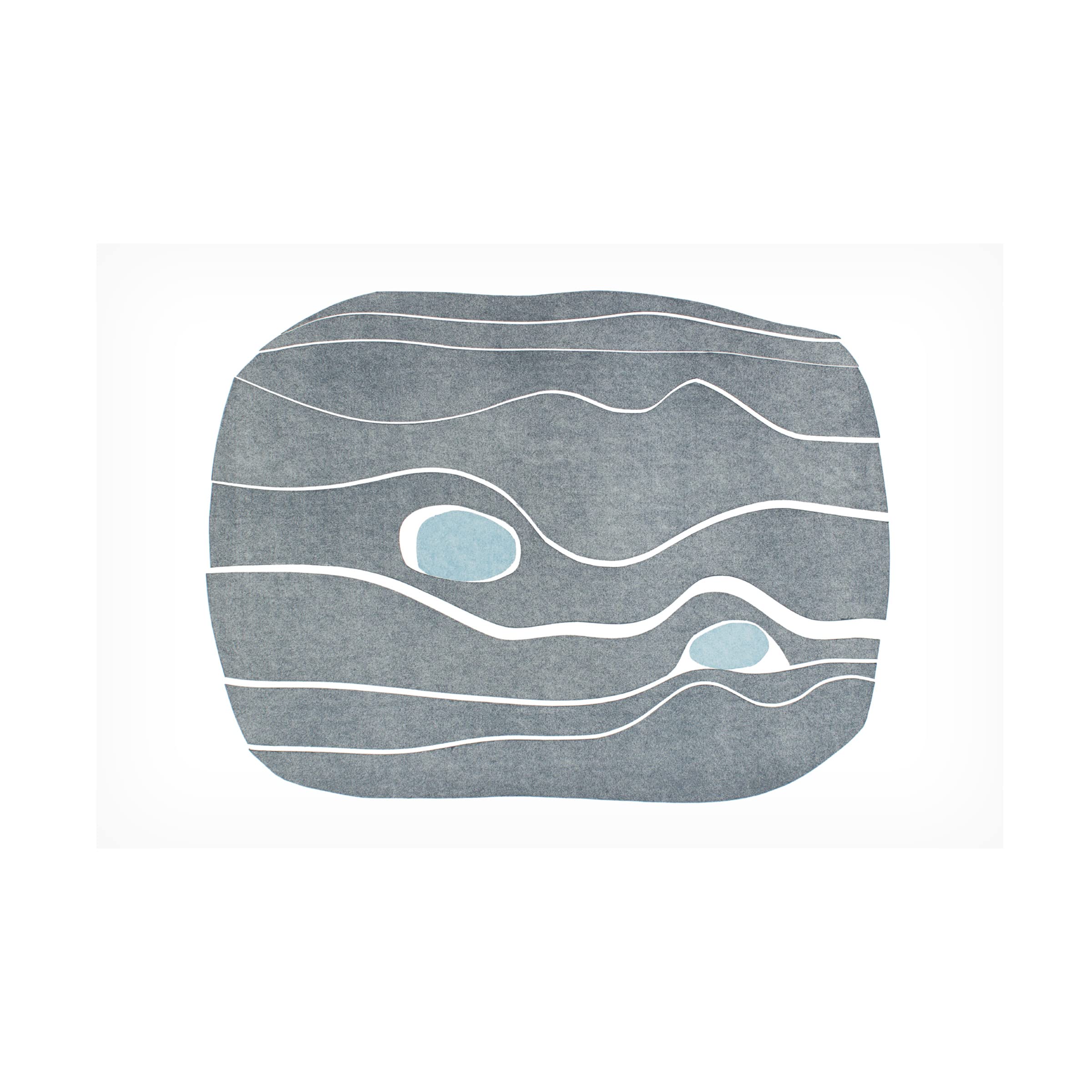 Rob Delamater 'River Stones IX' Canvas Wall Art Print - Modern Abstract Nature Painting for Living Room, Bedroom & Office Decor