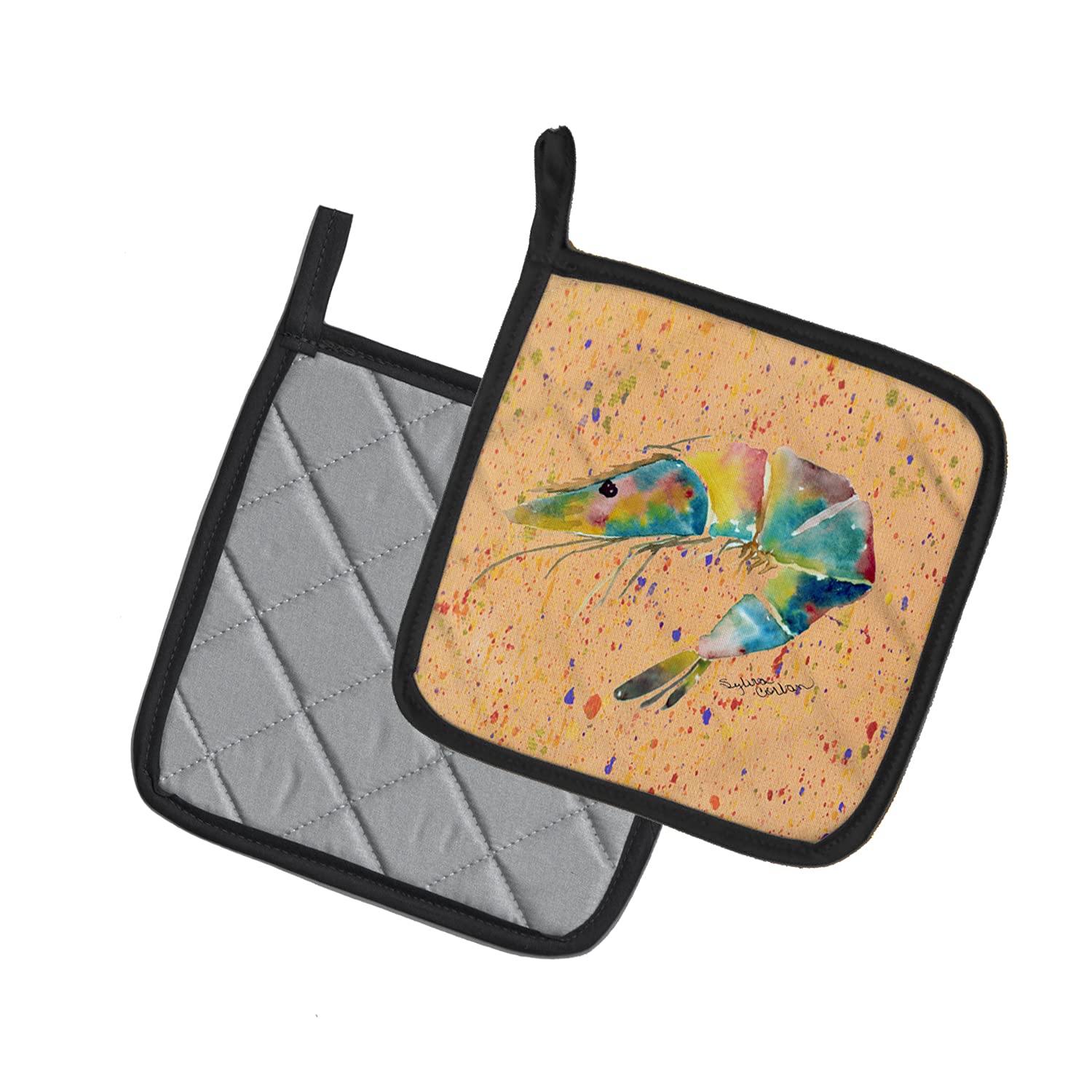 Caroline's Treasures 8469PTHD Heat Resistant Kitchen Pot Holders Set - Pair of 7.5x7.5 Inch Oven Mitts for Cooking, Baking & BBQ | Perfect for Grilling, Baking Cookies & Handling Hot Pans
