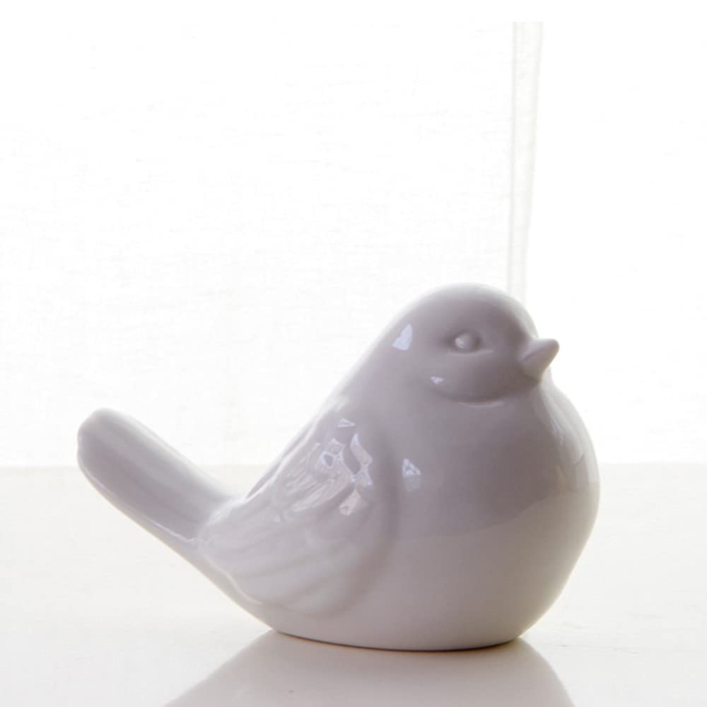 Ceramic Birds Figurines - Handcrafted Porcelain Bird Statue for Home & Garden Decor, Mini Animal Ornaments for Living Room, Bedroom, Office & Wedding Decorations (White) | Perfect for Table Centerpieces, Shelf Displays & Gift Giving