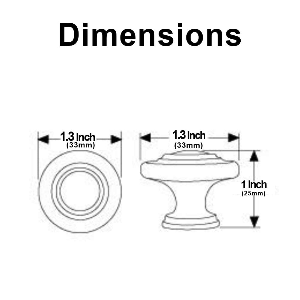 Antique Copper Cabinet Drawer Knobs 1-1/4 Inch - 10 Pack Straight Top Ring Pulls for Kitchen, Bathroom & Furniture Hardware (Vintage Style)