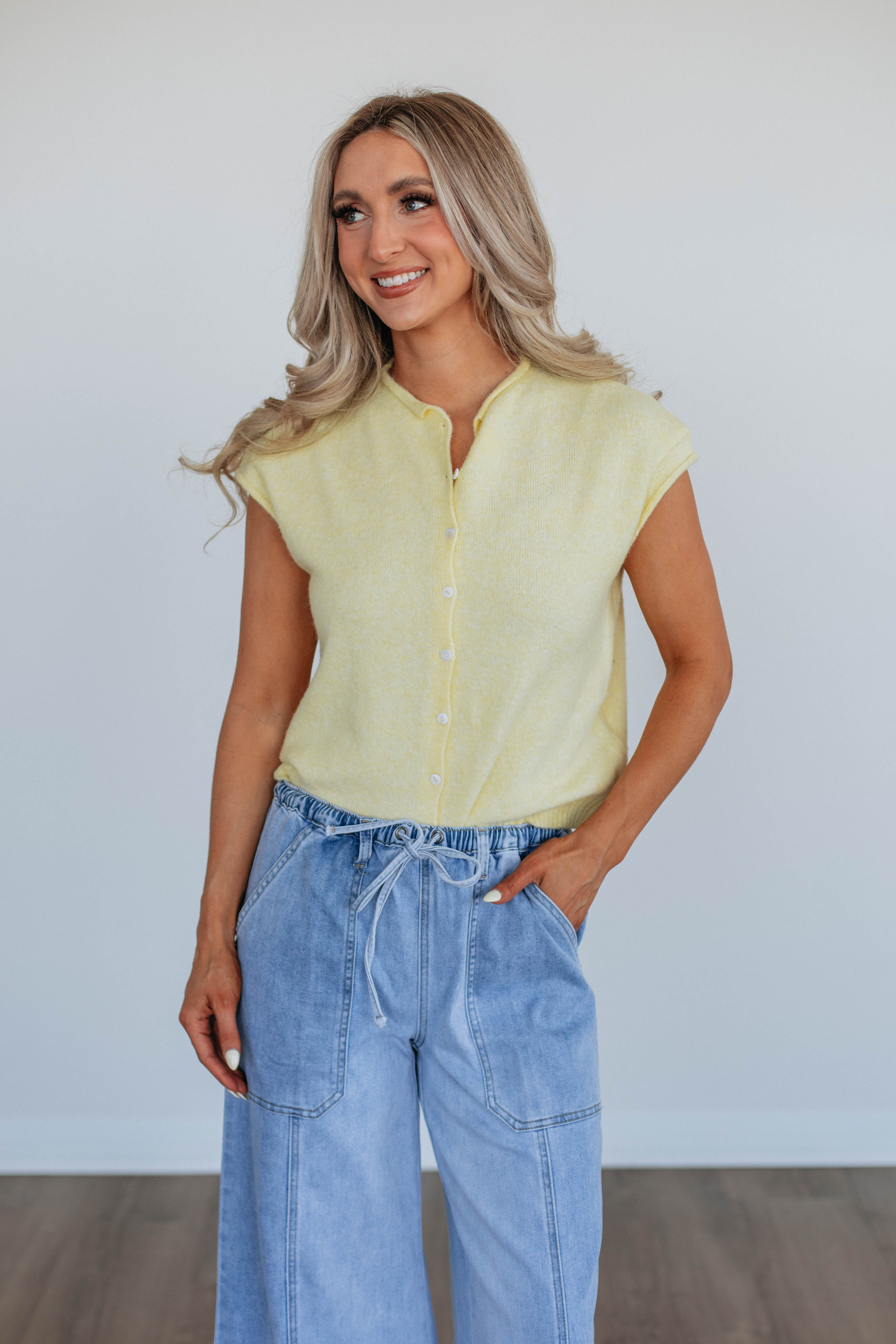 Camry Cardigan Top in Soft Butter Color - Cozy Knit Sweater for Women | Perfect for Fall Layering & Casual Outfits