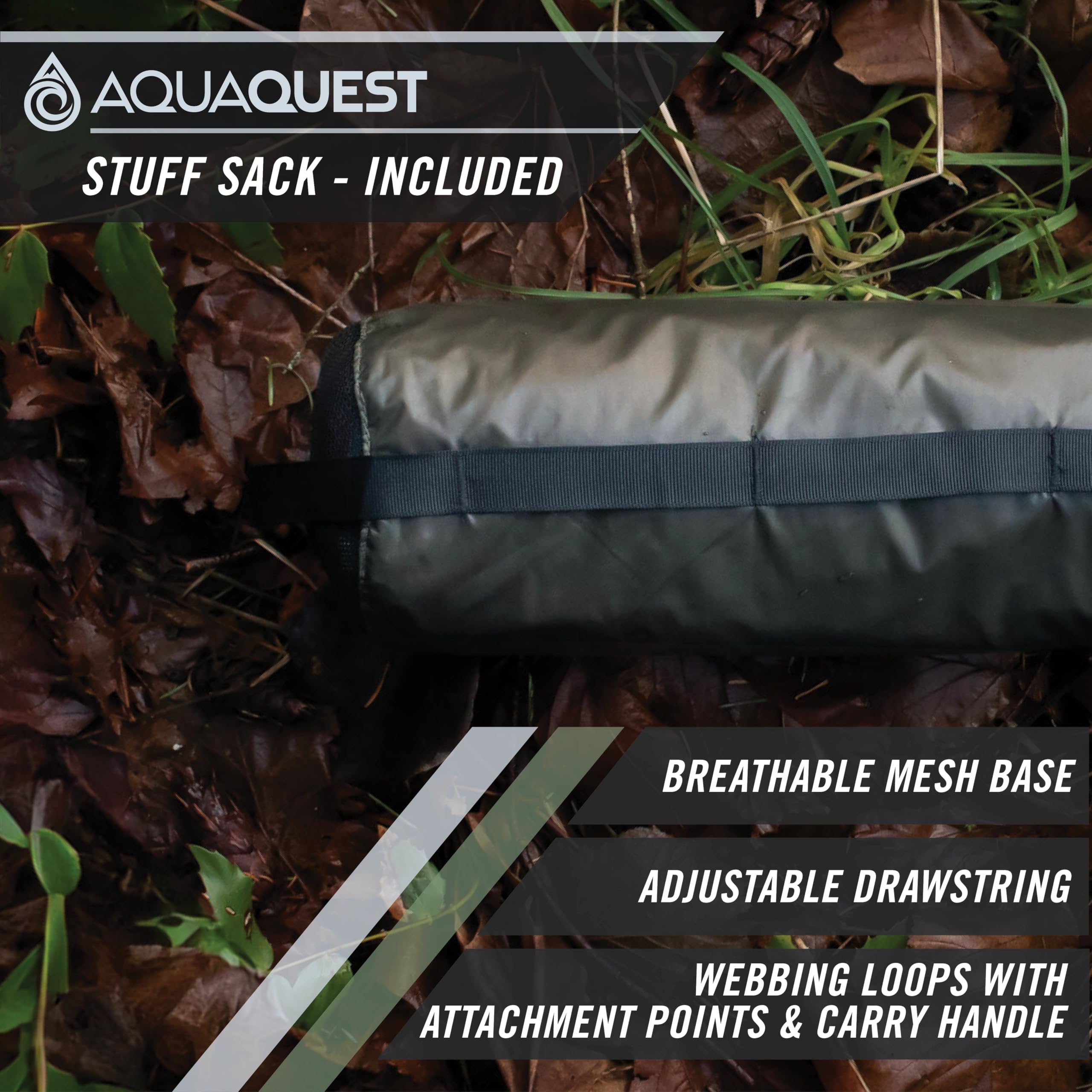 AquaQuest Defender Heavy Duty Waterproof Camping Tarp - All-Weather Tent Shelter & Rain Fly for Hiking, Backpacking, Bushcraft, Hammock - Perfect for Outdoor Adventures, Emergency Shelter & Rain Protection