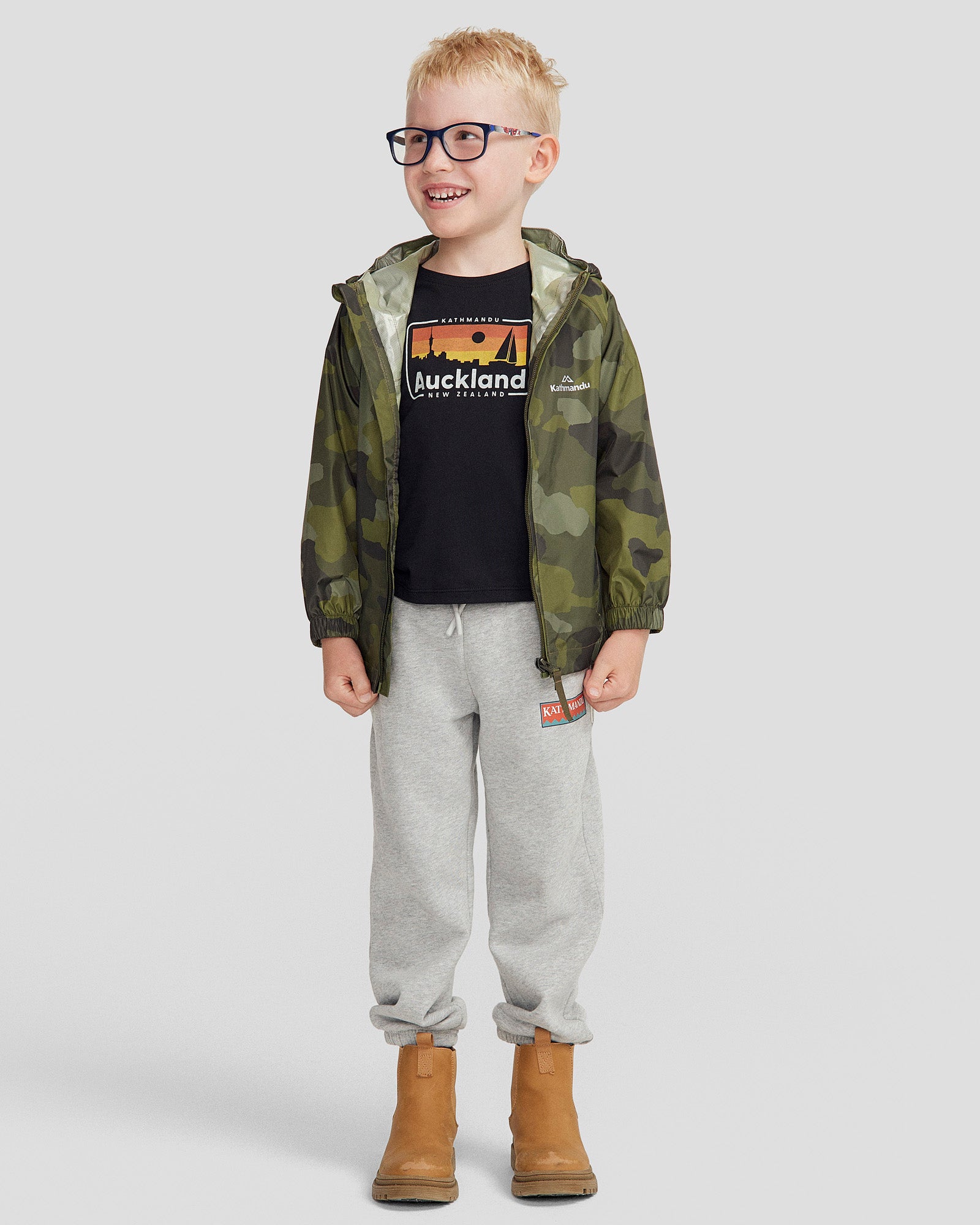 2L Kids Rain Jacket - Light Moss Tree Camo Print Waterproof Jacket for Boys & Girls | Perfect for Outdoor Play, School & Rainy Day Adventures