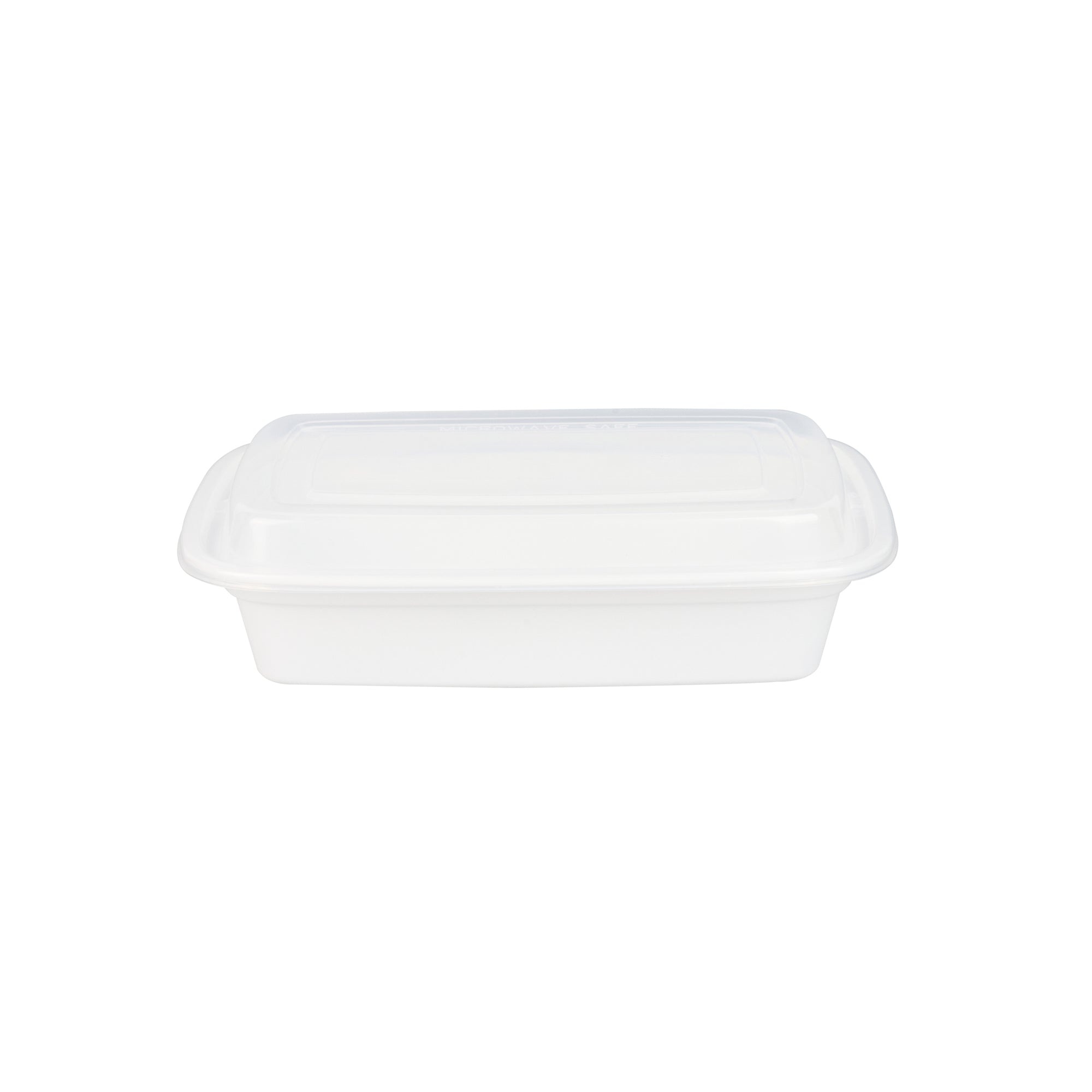 24 oz Rectangle White Plastic To Go Containers with Clear Lid - Microwave Safe, 8