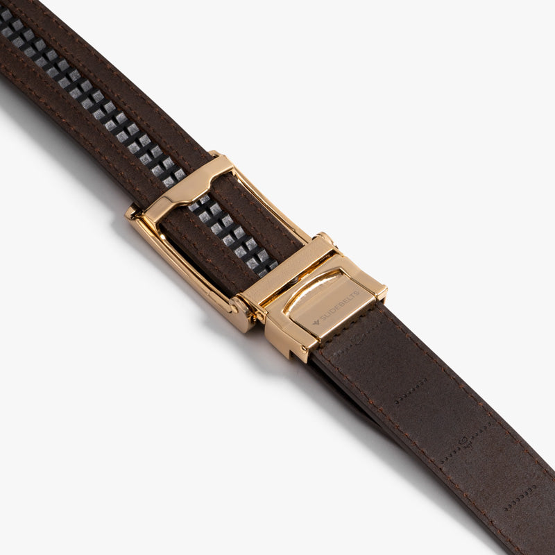Premium Full Grain Leather Belt for Men - Handcrafted Brown Genuine Leather with Custom Square Buckle - Perfect for Casual, Business & Formal Wear