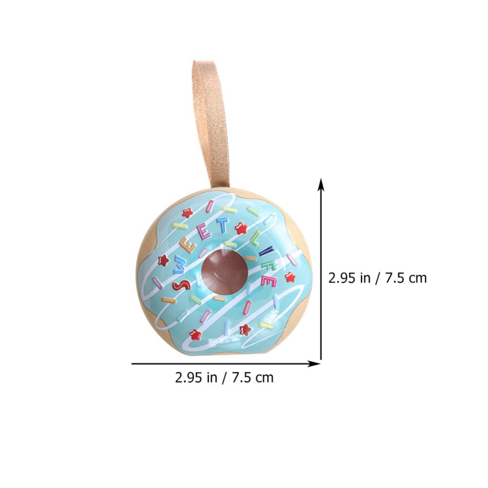 4pcs Donut Tinplate Storage Boxes - Hanging Empty Metal Tins for Candy, Cookies & Gifts | Wedding, Birthday Party Supplies | Perfect for Home Decor, Party Favors & Holiday Treats