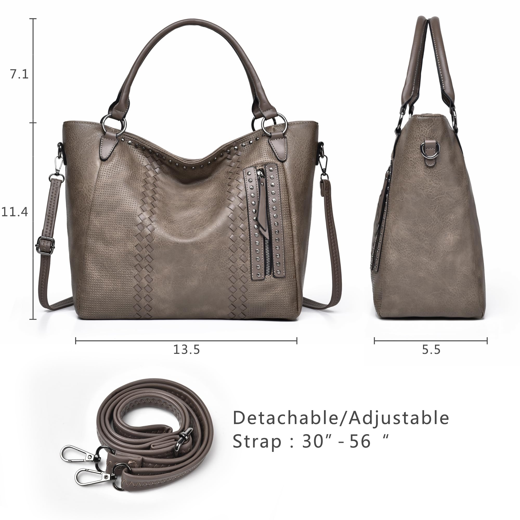 Designer Leather Tote Bags for Women - Large Hobo Shoulder Bags & Purses - Perfect for Work, Travel, and Everyday Use