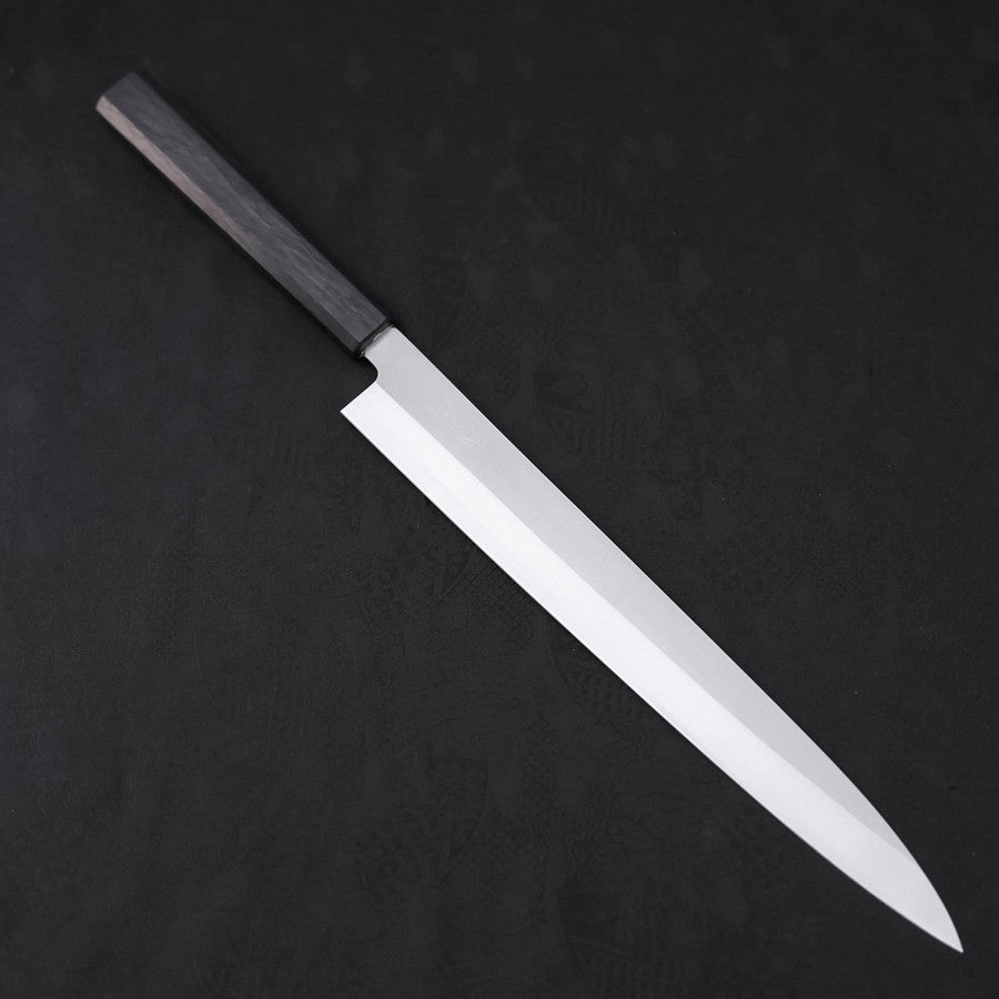 Premium Yanagiba Sushi Knife AUS 8 Steel with Polished Dark Blue Urushi Handle - 300mm Japanese Chef Knife for Sashimi & Sushi Preparation - Perfect for Professional Chefs & Home Cooking