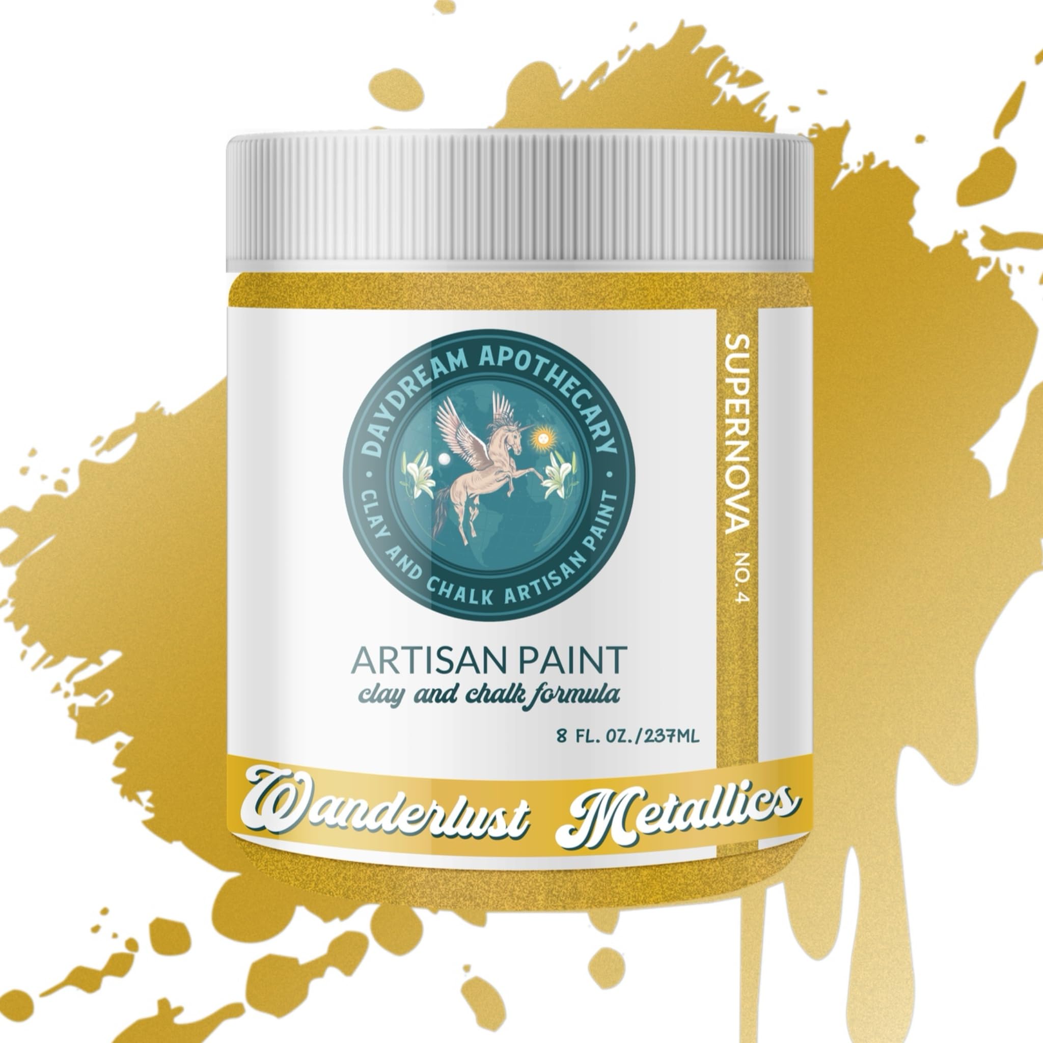 Premium Matte Gold Chalk & Clay Paint for Furniture - 8oz DIY Wood Paint, Home Décor & Craft Projects | Perfect for Upcycling, Artistic Creations & Interior Design