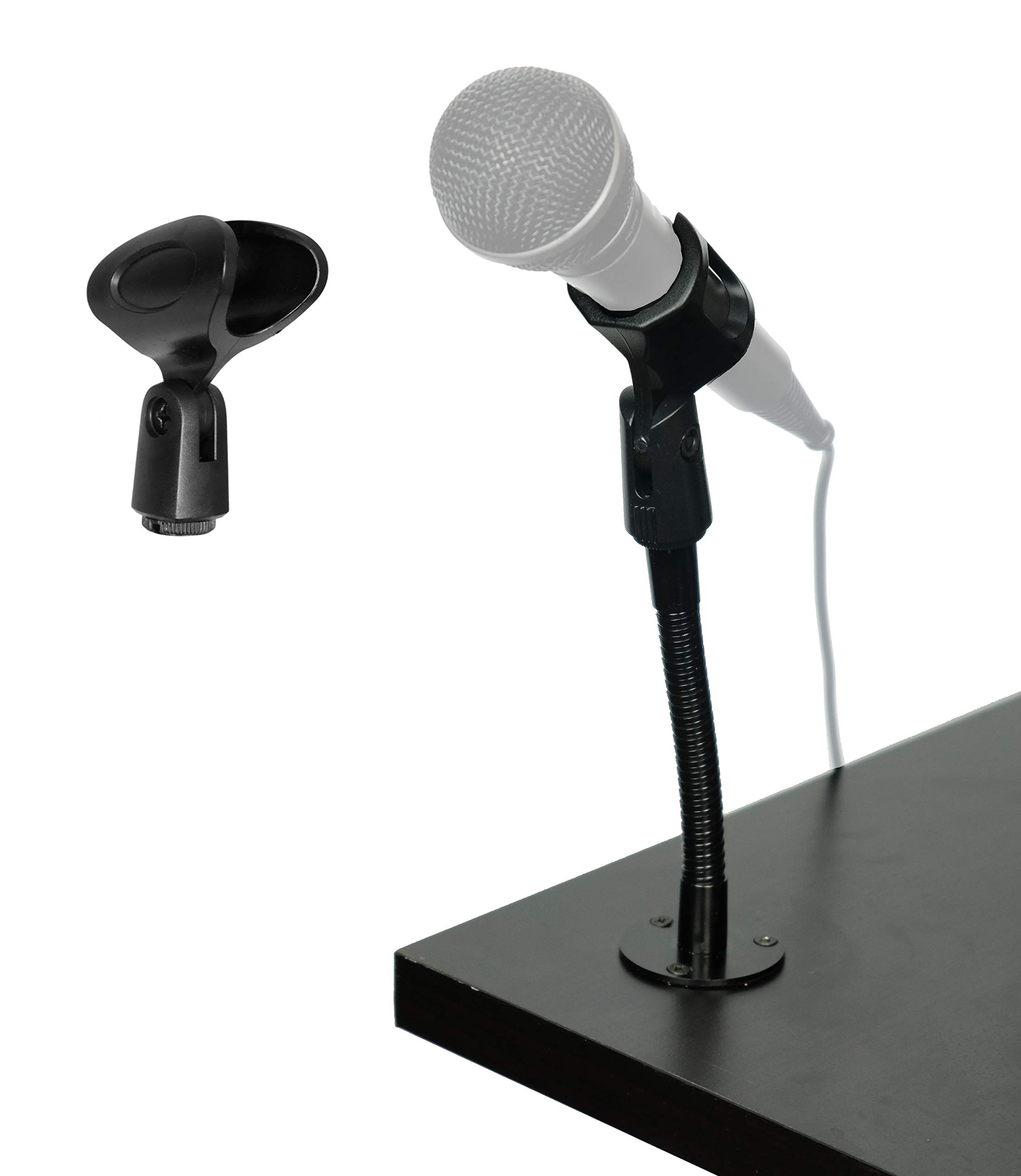 SpinTech Adjustable Gooseneck Microphone Stand - Desk Mount with Screw Clamp for Tables & Podiums (6-Pack) | Perfect for Podcasting, Streaming, and Conference Room Setups