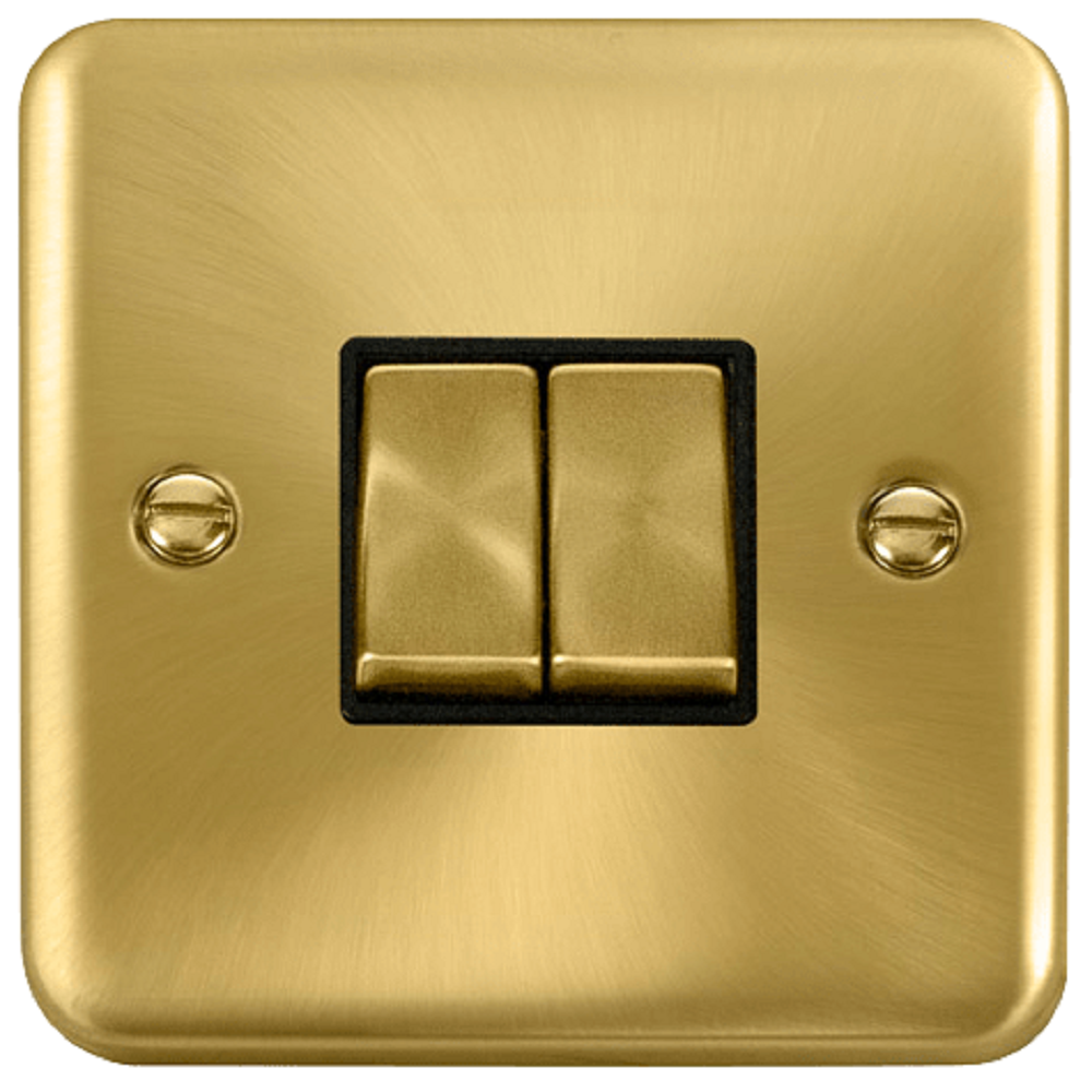 Click Deco Plus Satin Brass 2W & Intermediate Switch DPSB4125BK - Premium Electrical Switches for Modern Homes, Perfect for Bedrooms, Living Rooms & Offices