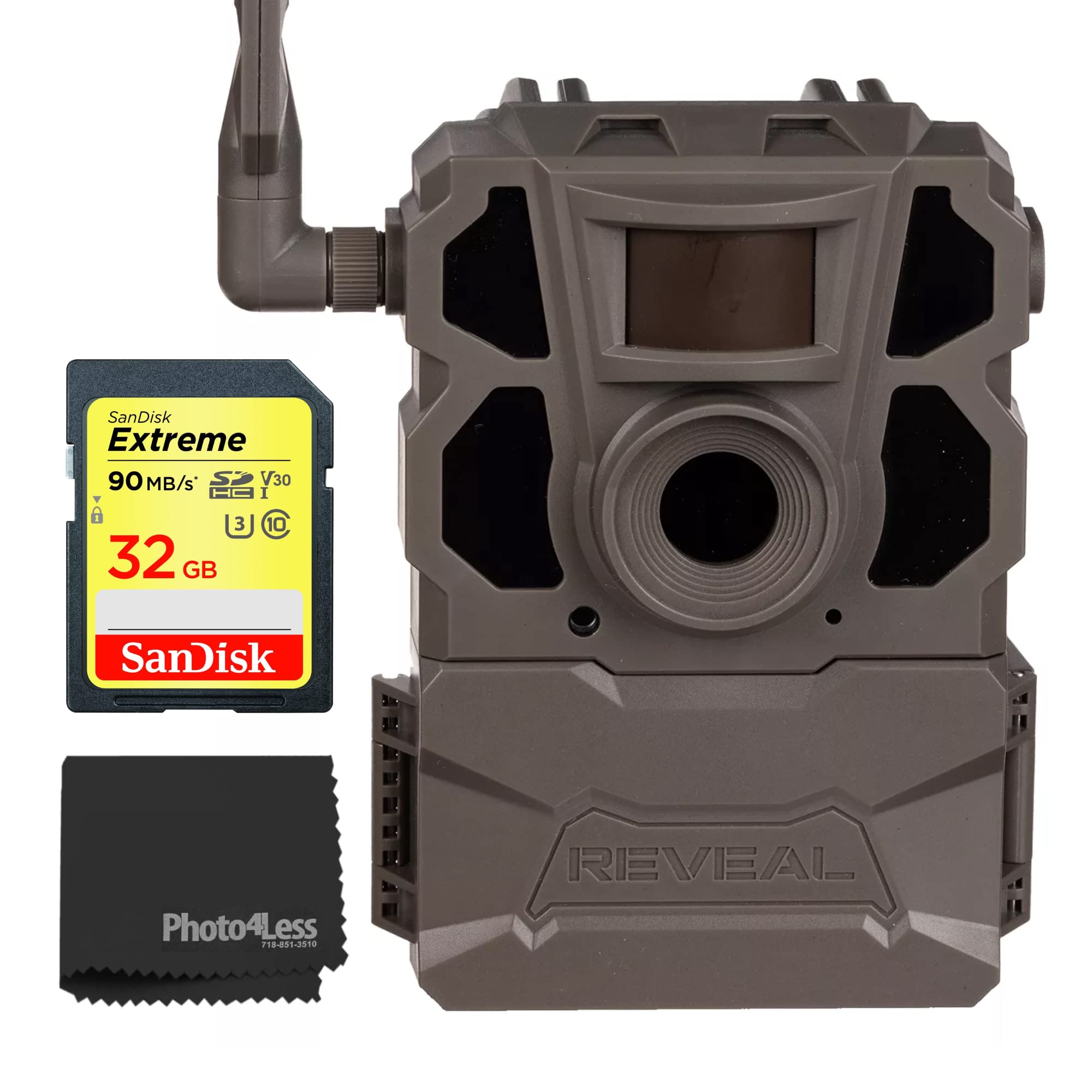 TACTACAM Reveal X Cellular Trail Camera with AT&T Connectivity - 32GB SD Card & Lens Cleaning Cloth Included - Perfect for Wildlife Monitoring, Hunting, and Outdoor Security