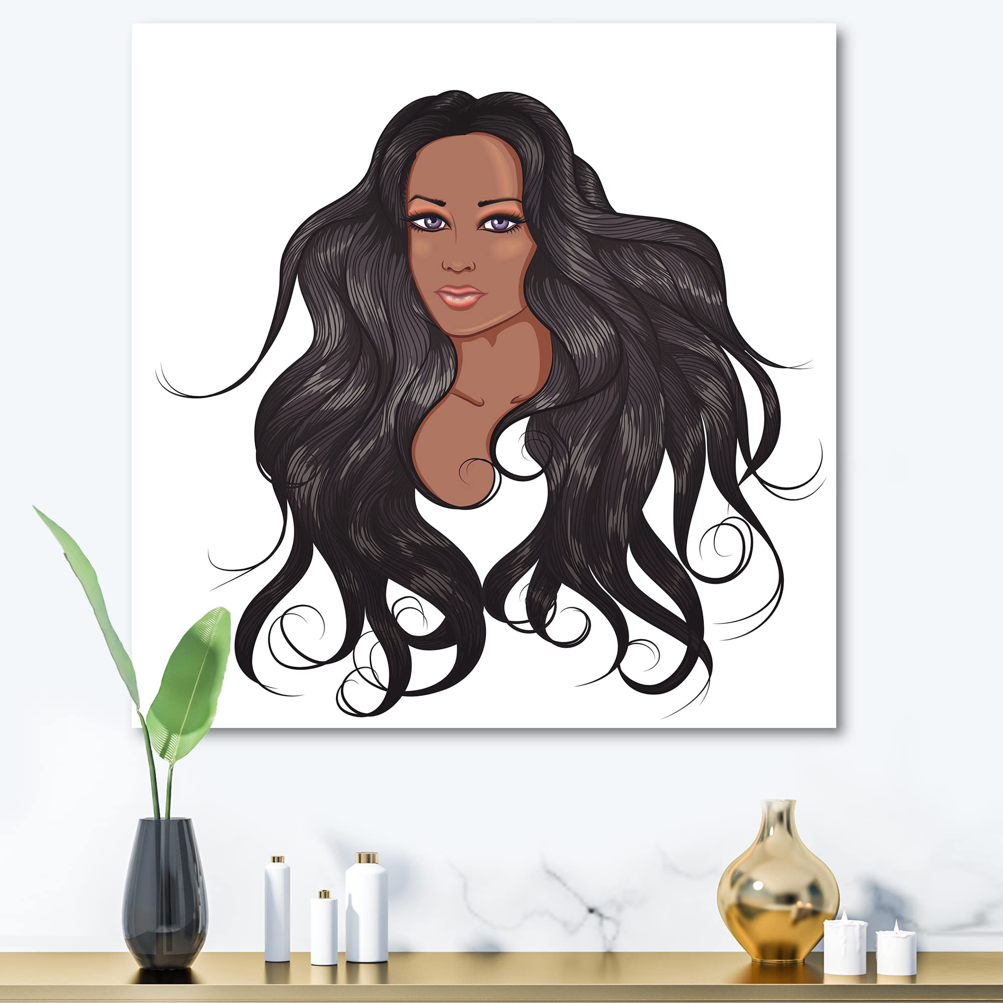 African American Woman XV Modern Canvas Wall Art - Contemporary Home Decor for Living Room, Bedroom & Office