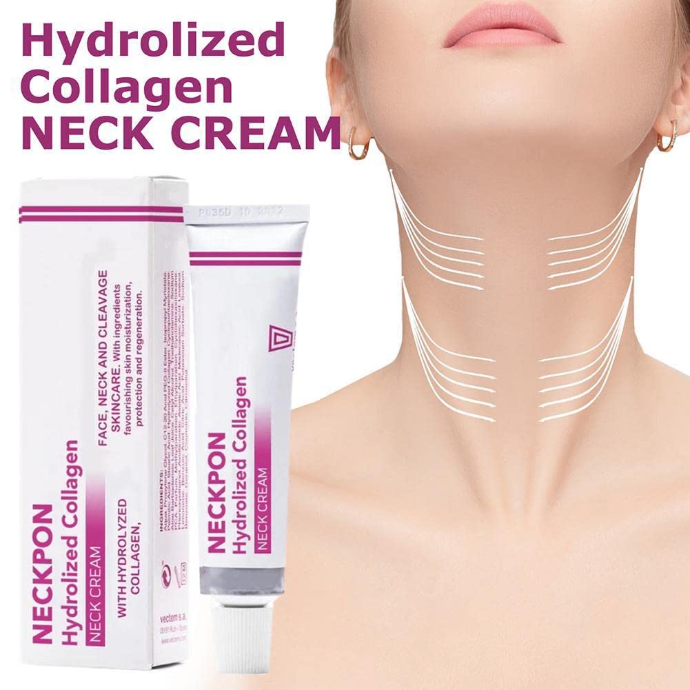 Hydrolyzed Collagen Neck Cream for Firming & Anti-Wrinkle - Whitening Swan Neck Treatment | Hydrating Neck Care for Smooth, Youthful Skin | Perfect for Daily Skincare Routine & Special Occasion Prep