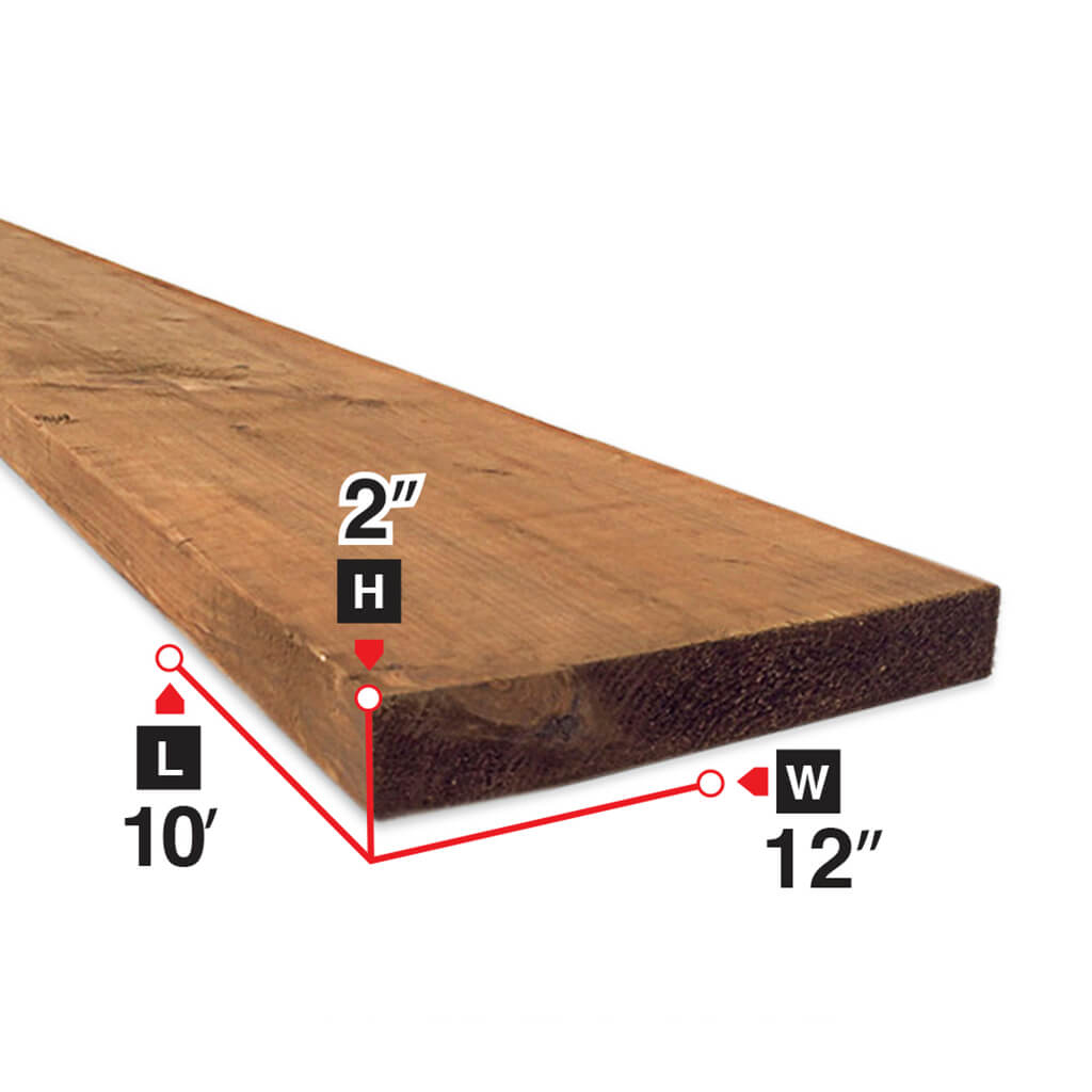 2x12x10 Pressure Treated Lumber - Brown Outdoor Wood for Decks, Fences & Landscaping Projects | Durable & Weather-Resistant Building Material