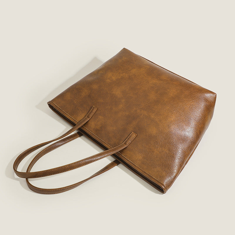 Eco-Friendly Vegan Leather Large Capacity Tote Bag for Women - Stylish Work, Travel & Shopping Reusable Carryall