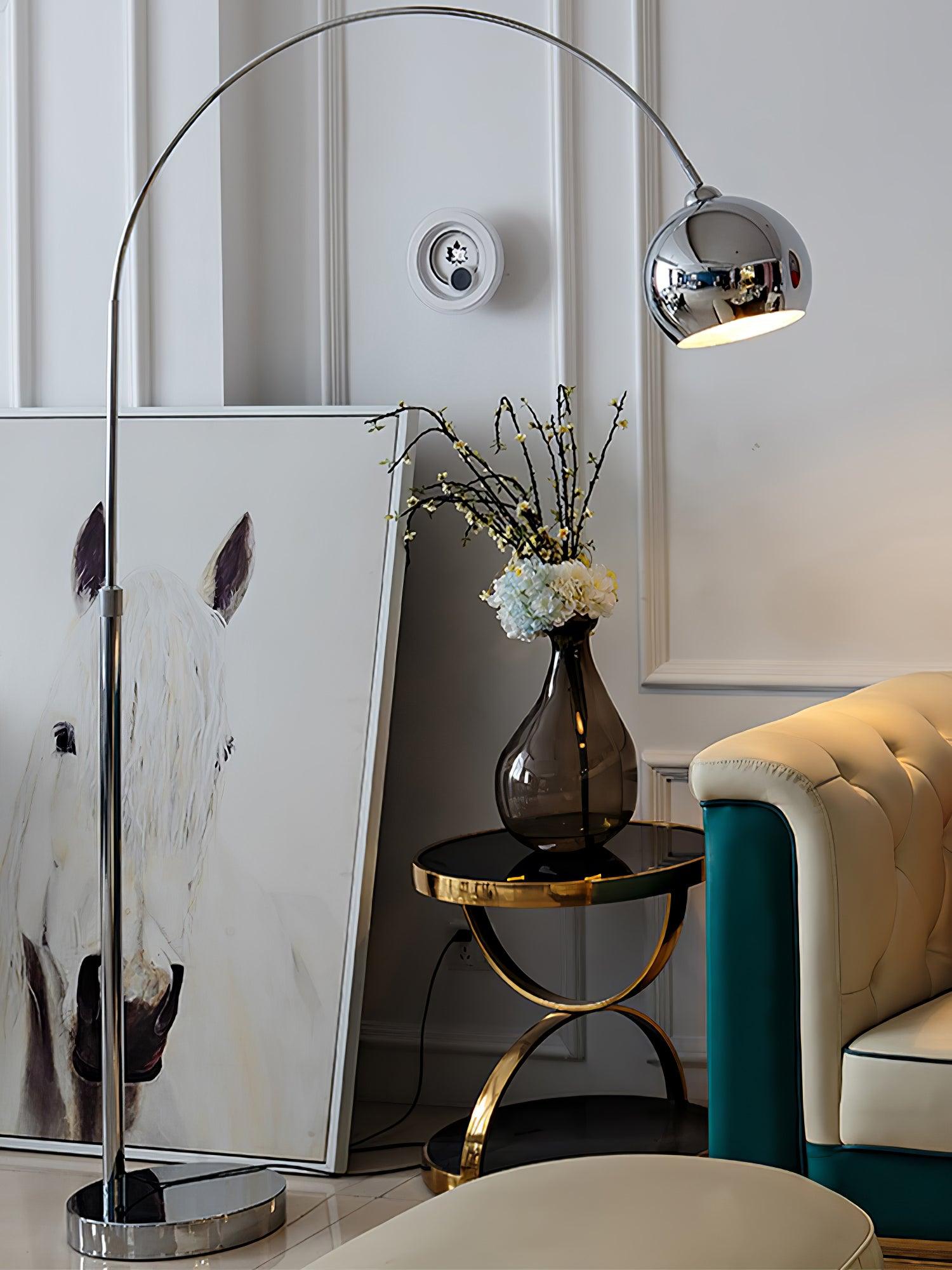 Modern Angler Floor Lamp with Adjustable Swing Arm - Dimmable LED Reading Light for Living Room, Bedroom & Office - Perfect for Reading, Working & Relaxing