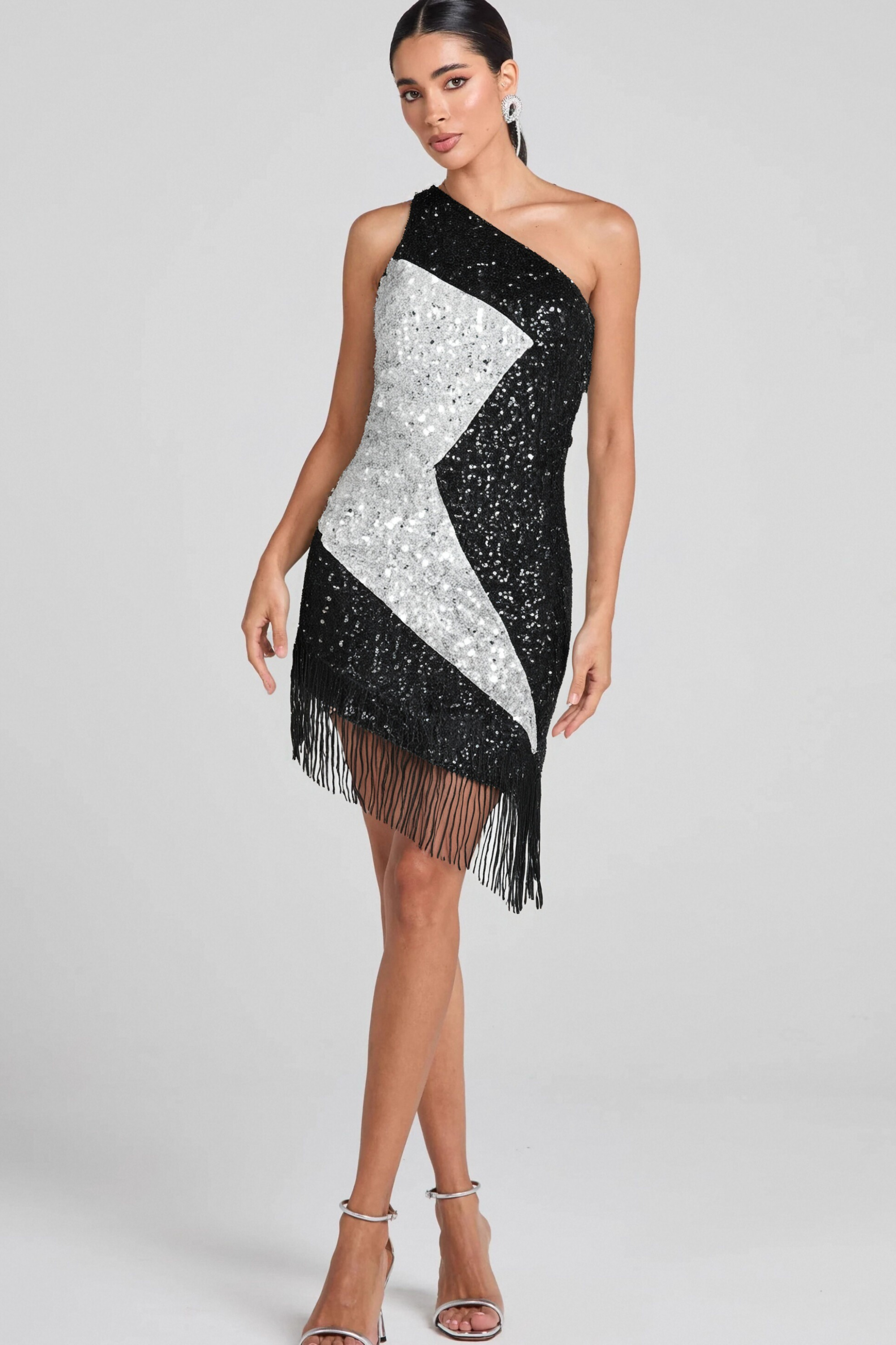 AGLAIA Elegant One Shoulder Sequin Party Dress for Women - Perfect for Evening Events, Prom, and Special Occasions