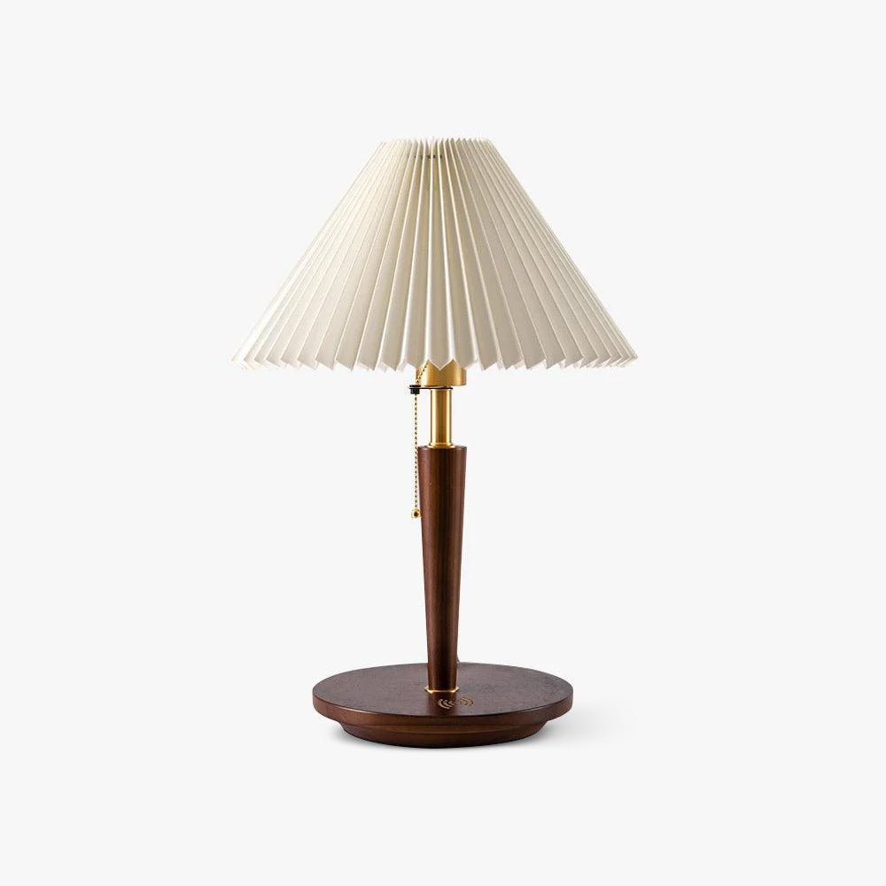 Elegant Cone Pleated Fabric Table Lamp - Modern Home & Office Lighting for Bedroom, Living Room, and Study Desk Decor