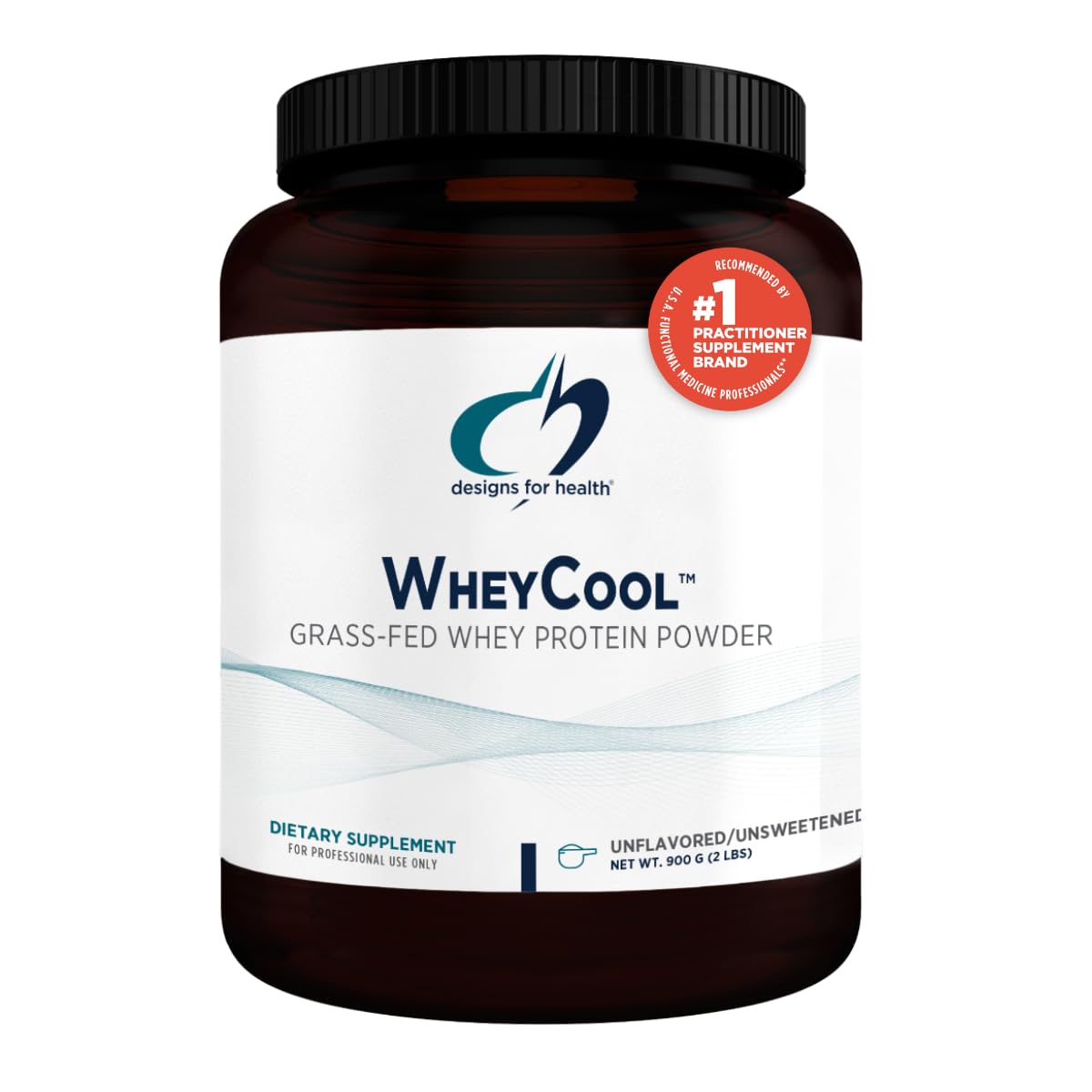 Designs for Health WheyCool - Grass Fed Whey Protein Powder, 22g Protein per Serving, Non-GMO, Gluten-Free, Unflavored & Unsweetened (30 Servings/900g) - Supports Muscle Recovery & Energy for Athletes, Gym Workouts & Post-Exercise Nutrition