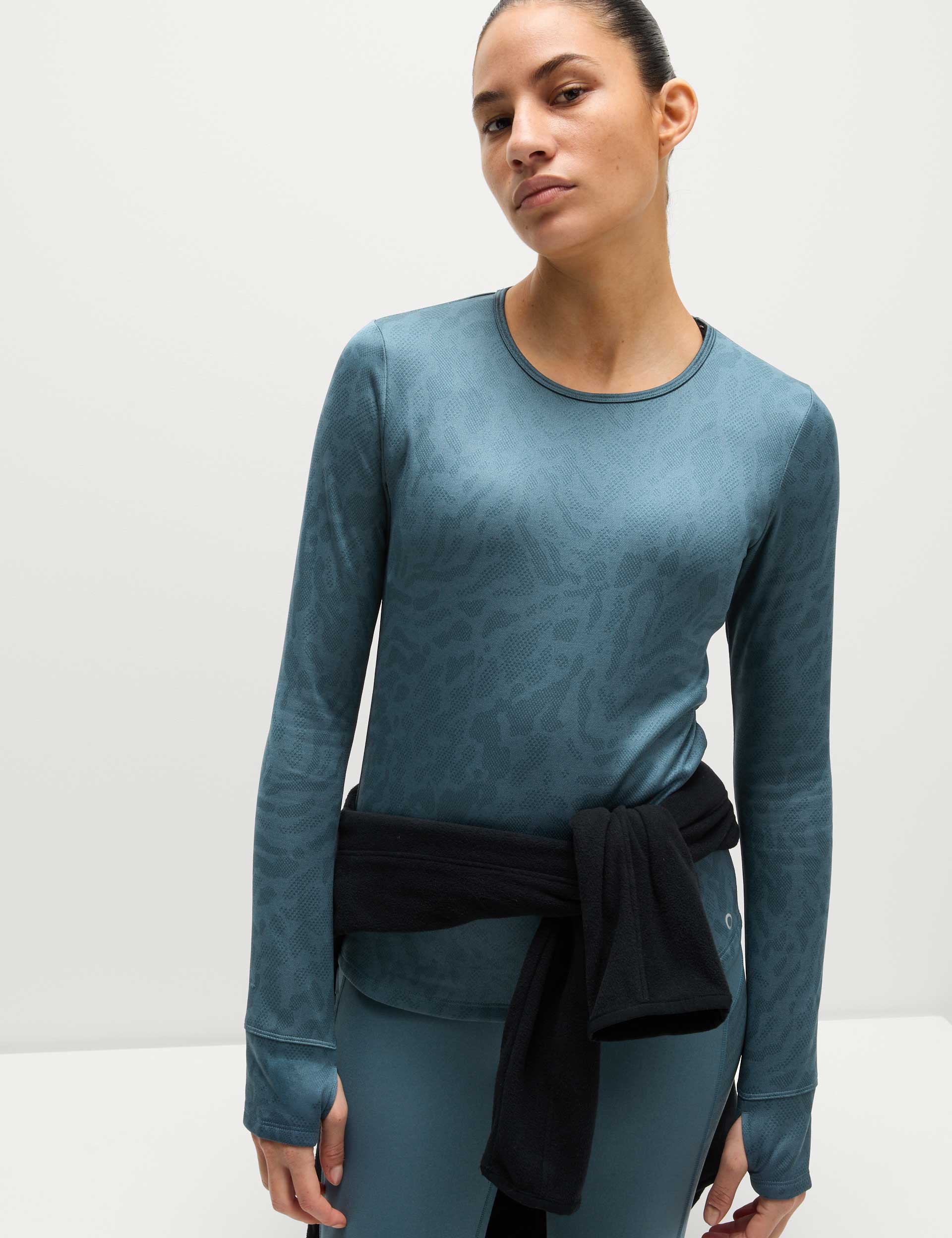 Ultraheat Thermal Jacquard Top for Women - Dark Airforce - Warm Winter Layering for Outdoor Activities & Casual Wear