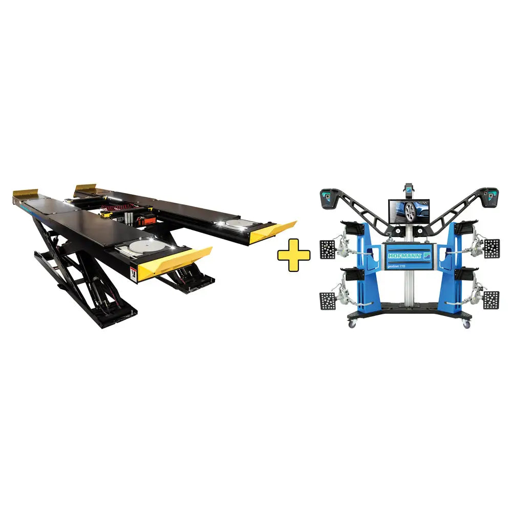 Hofmann Geoliner 770 Wheel Alignment Machine with 14K Alignment Lift Combo - Professional Auto Repair Shop Equipment for Tire Service & Vehicle Maintenance
