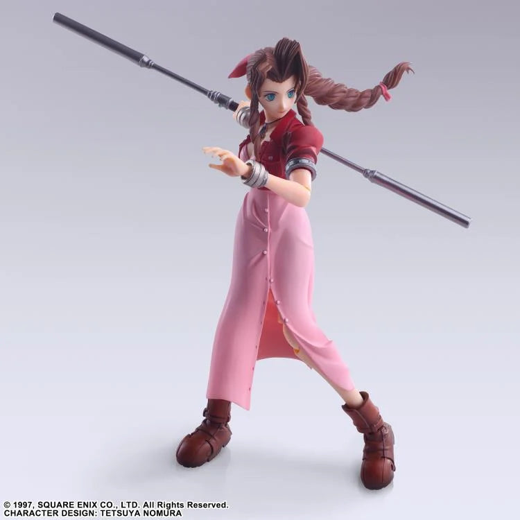 Bring Arts Final Fantasy XVII Aerith Gainsborough Action Figure - Square Enix Reissue Collectible for Gamers & Anime Fans | Perfect for Display, Cosplay, and Gift Giving