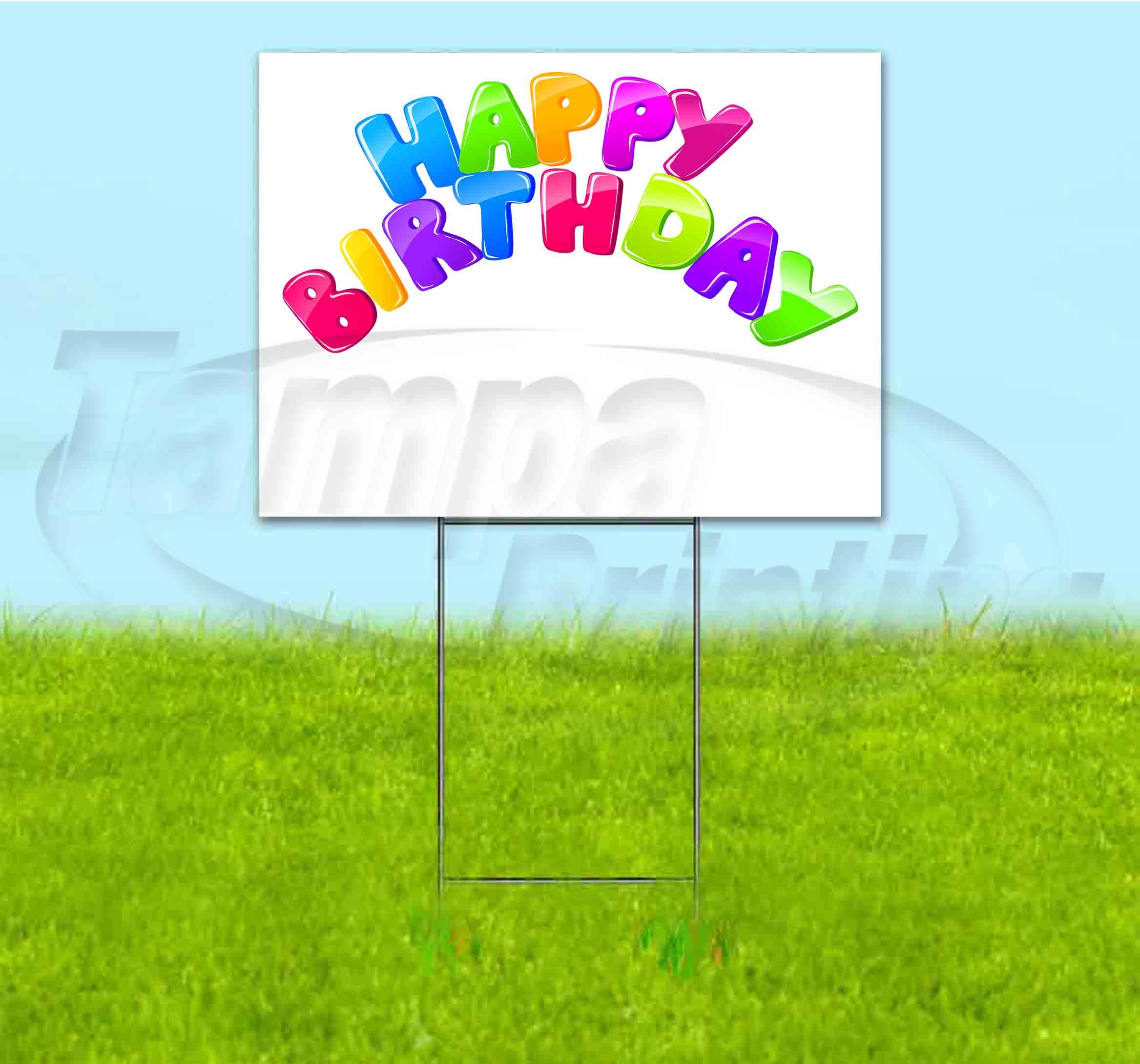 Happy Birthday Yard Sign - 18