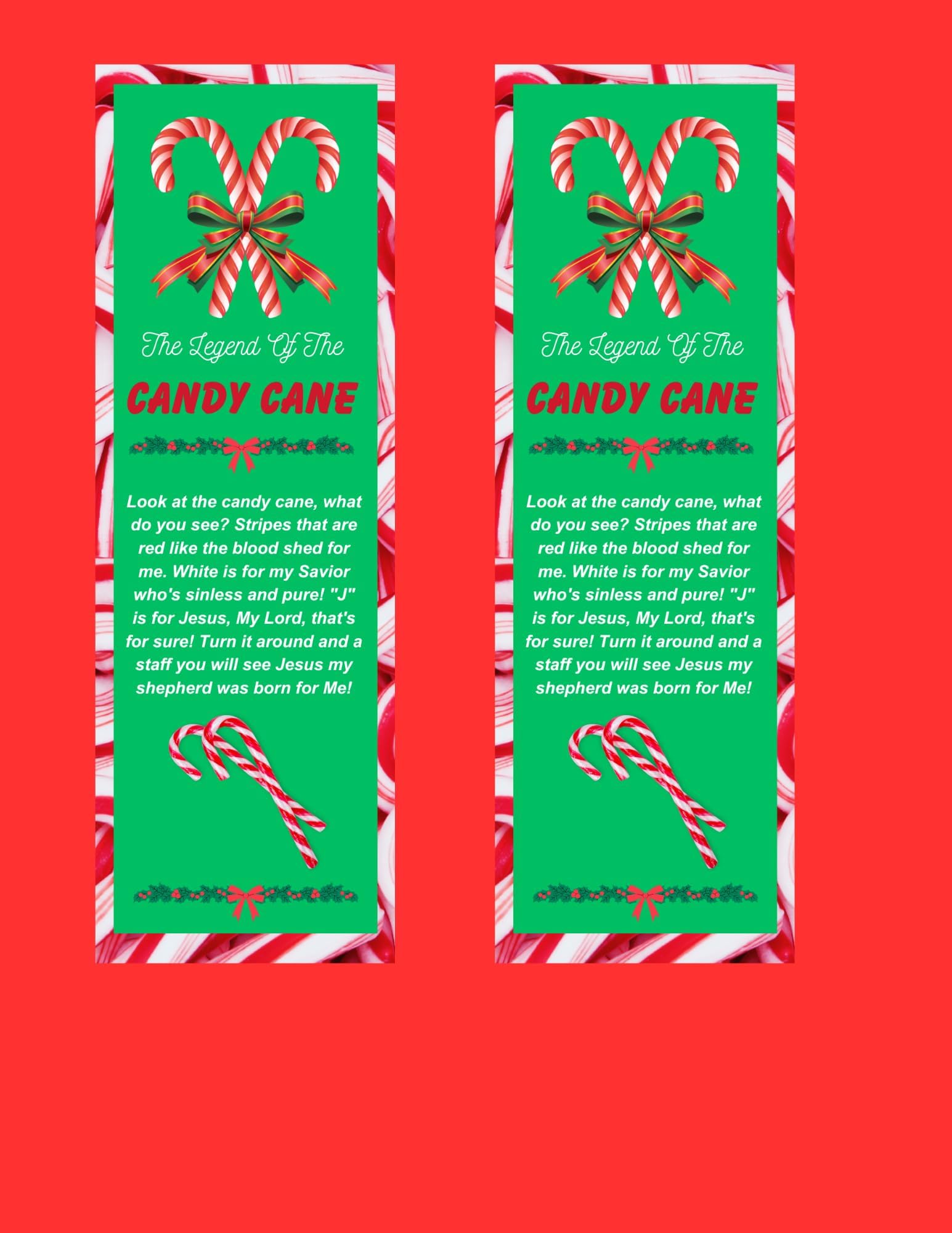 50 Pack Christmas Candy Cane Bookmarks - Holiday Gift for Book Lovers, Teachers, Students - Perfect for Stocking Stuffers, Party Favors & Classroom Rewards