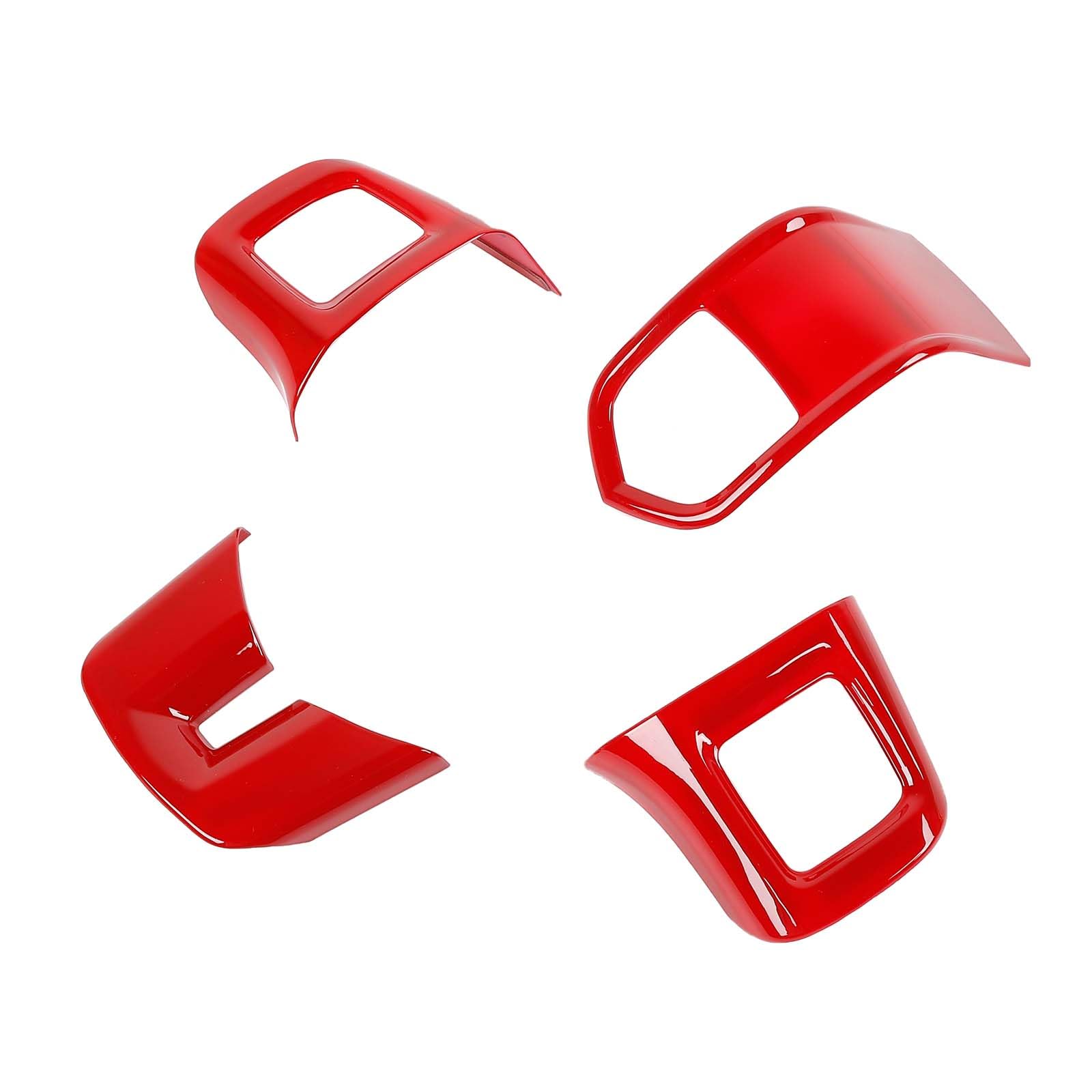Direction Control Protection Cover Trim for 2009-2014 Dodge Challenger, Charger, Durango, Journey - ABS Red 4pcs - Interior Car Accessories for Enhanced Protection & Style - Perfect for Daily Driving & Car Shows