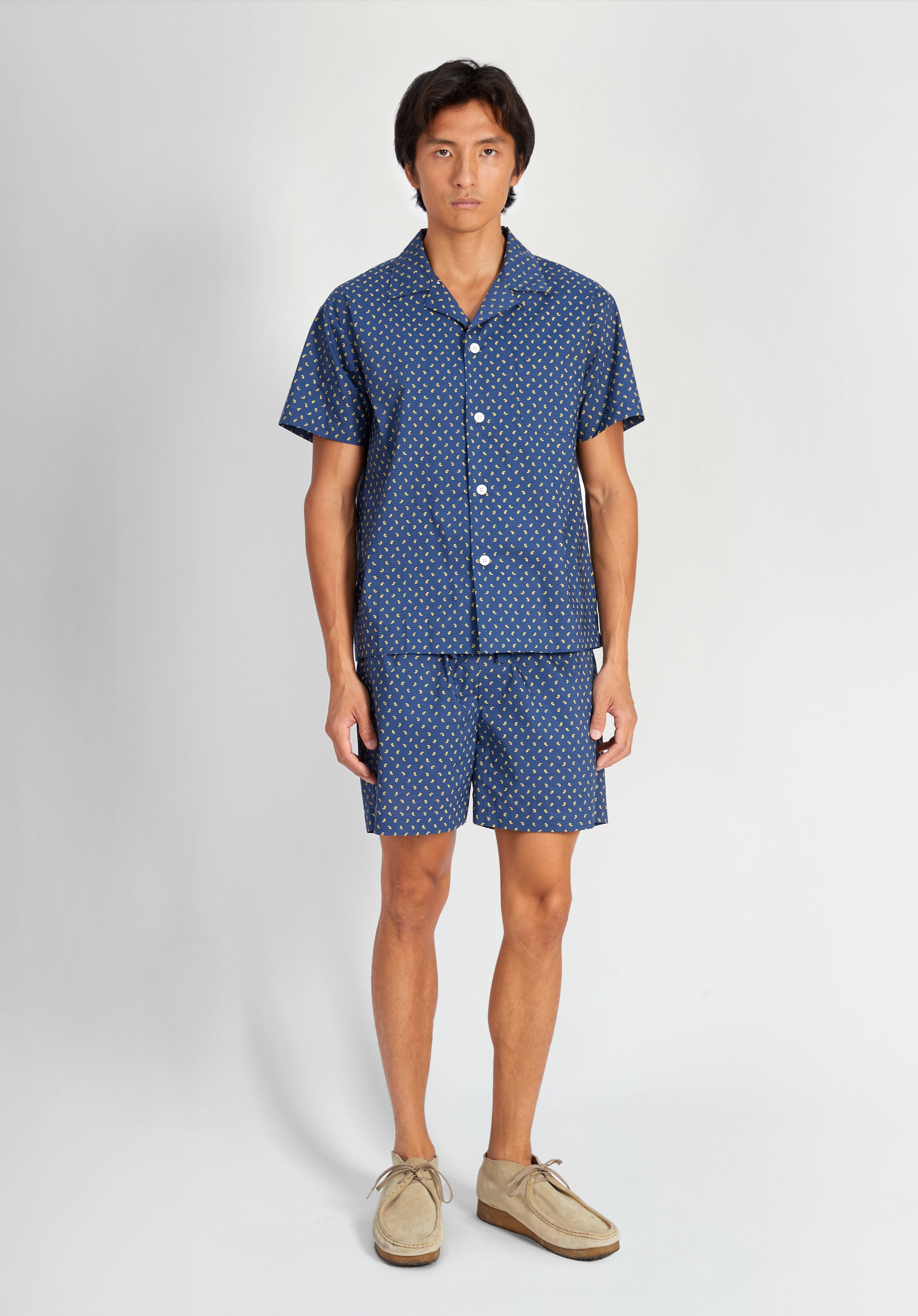 Martin Camp Shirt for Men - Navy Blue Paisley Print Casual Button Down Shirt | Perfect for Outdoor Adventures, Camping & Summer Travel
