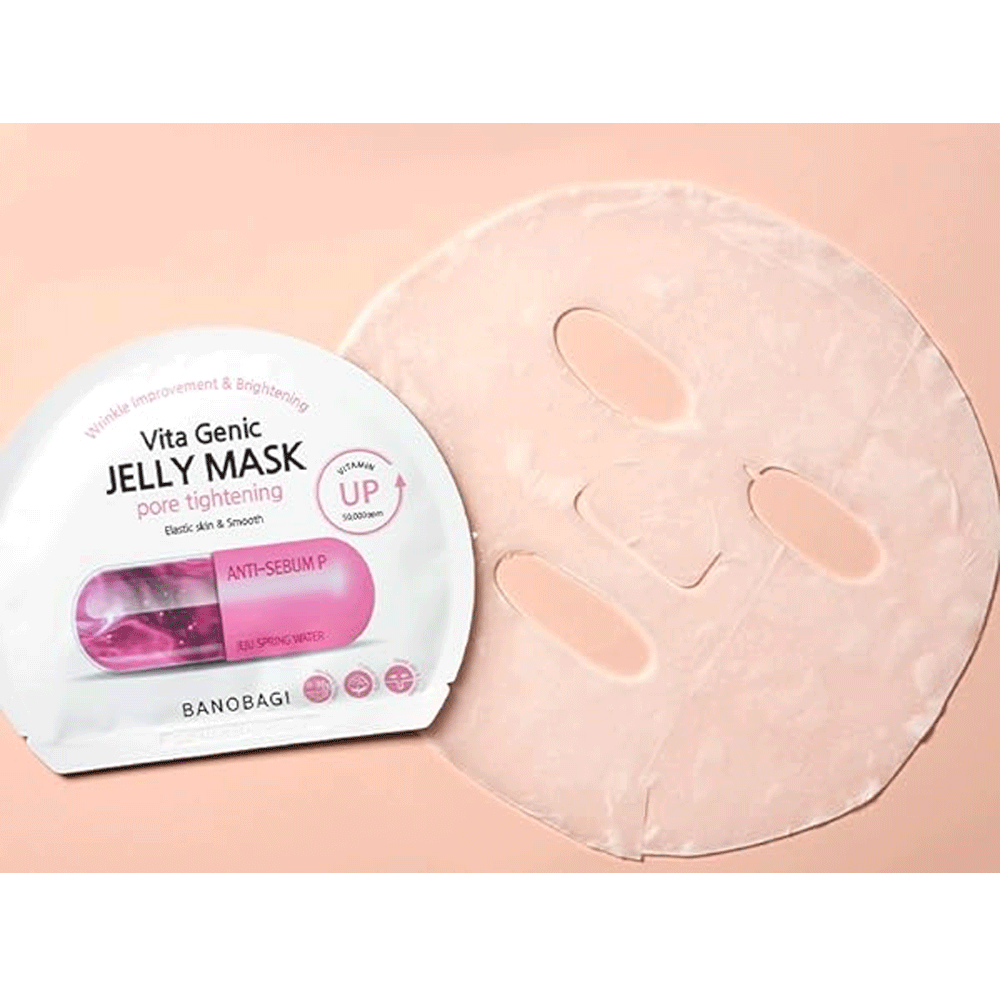 BANOBAGI Vita Genic Jelly Mask for Pore Tightening - 30g x 10 Sheets | Korean Skincare for Clear & Smooth Skin | Perfect for Daily Hydration & Night Routine