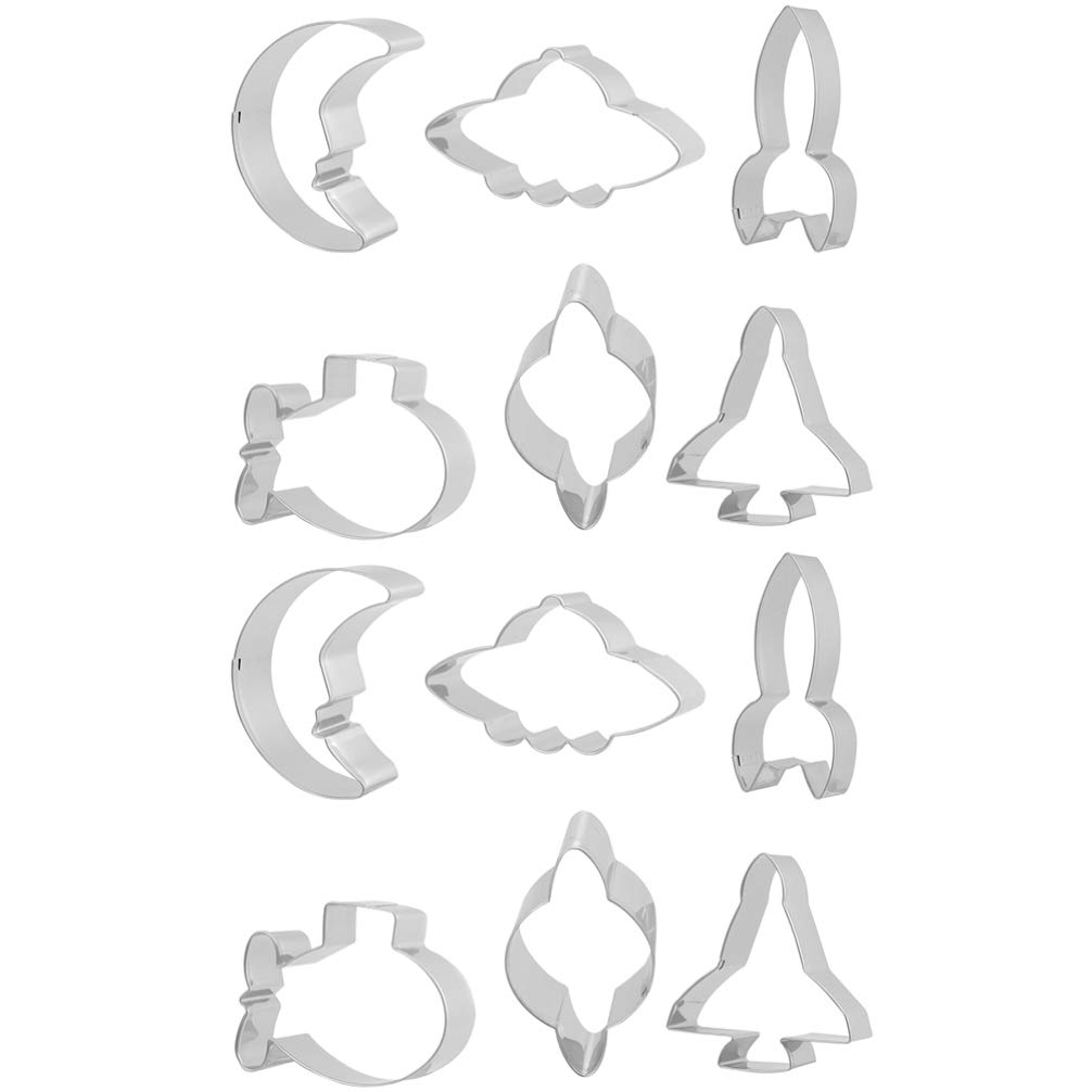12Pcs Stainless Steel Star & Moon Cookie Cutters Set - Cake Mold, Fruit Delights for Pressing Cookies, Sandwich Beads, Fruits & Vegetables - Perfect for Baking, Candy Making & DIY Crafts