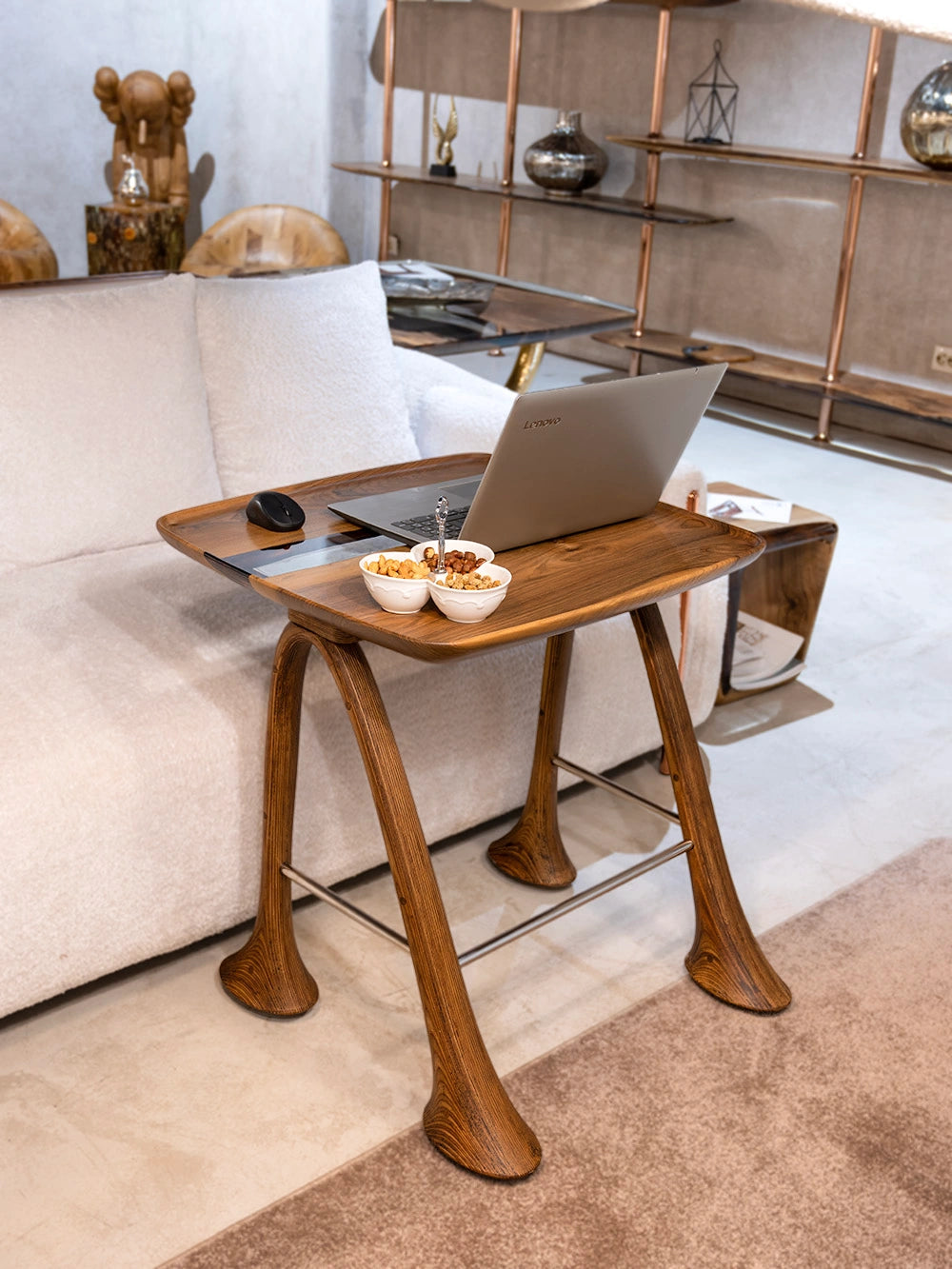 Premium Walnut Epoxy Resin Multi-Purpose Tray for TV, Laptop & Snack - Perfect for Living Room, Bedroom & Office Use