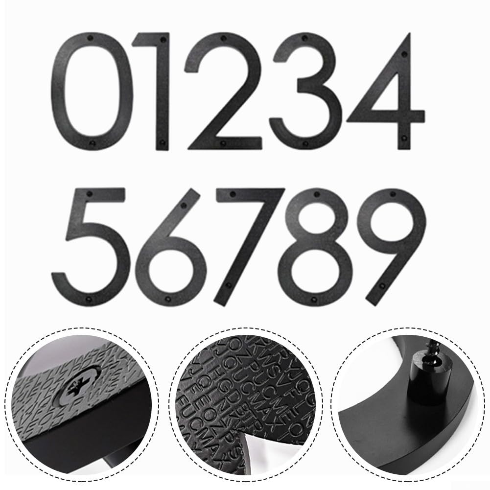 Modern Black Shadow Floating House Numbers - Durable Metal Address Plaque for Home, Garage & Gate - Enhance Curb Appeal & Visibility (Outdoor Use)