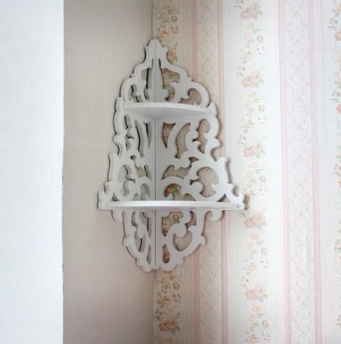 Creative White Corner Shelf - Pastoral Open Work Rack for Home Decor