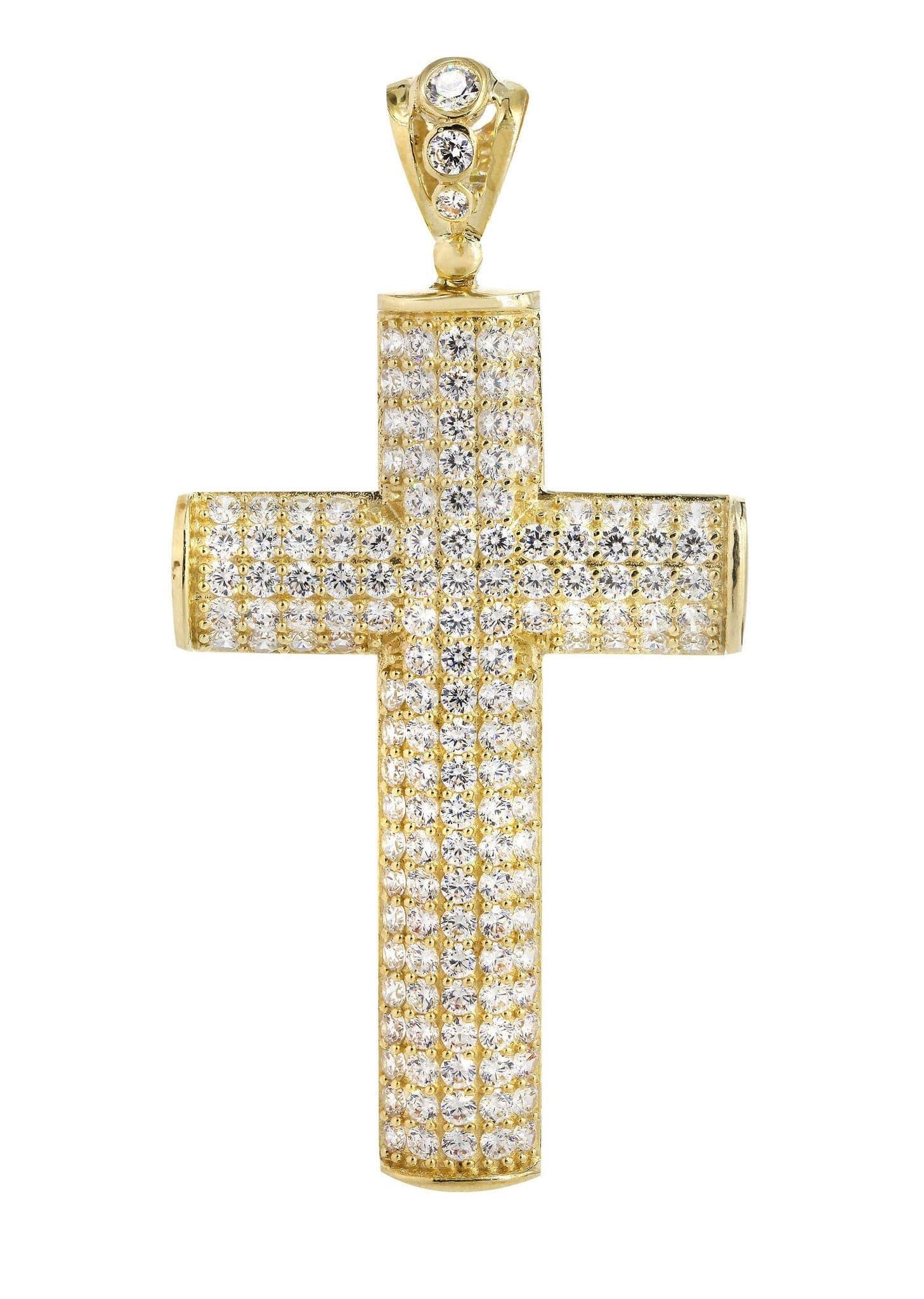 10K Gold Cross Pendant Necklace - 17.4 Grams (0.61 oz) Religious Jewelry for Women & Men - Perfect for Baptism, First Communion & Everyday Wear