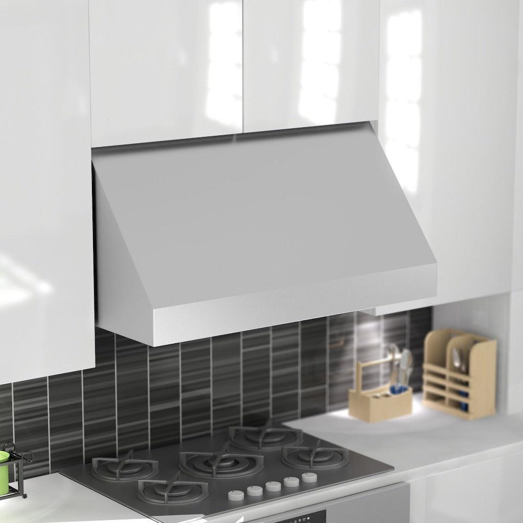ZLINE 523 Stainless Steel Convertible Under Cabinet Range Hood - 36 Inch, 400 CFM, Ducted or Ductless - Perfect for Kitchen Remodeling & Modern Home Cooking