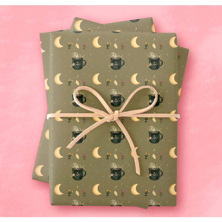Organic Herbal Tea Gift Wrapping Paper - Eco-Friendly Kraft Paper for Tea Bags, DIY Tea Packaging, Party Favors & Wedding Decorations