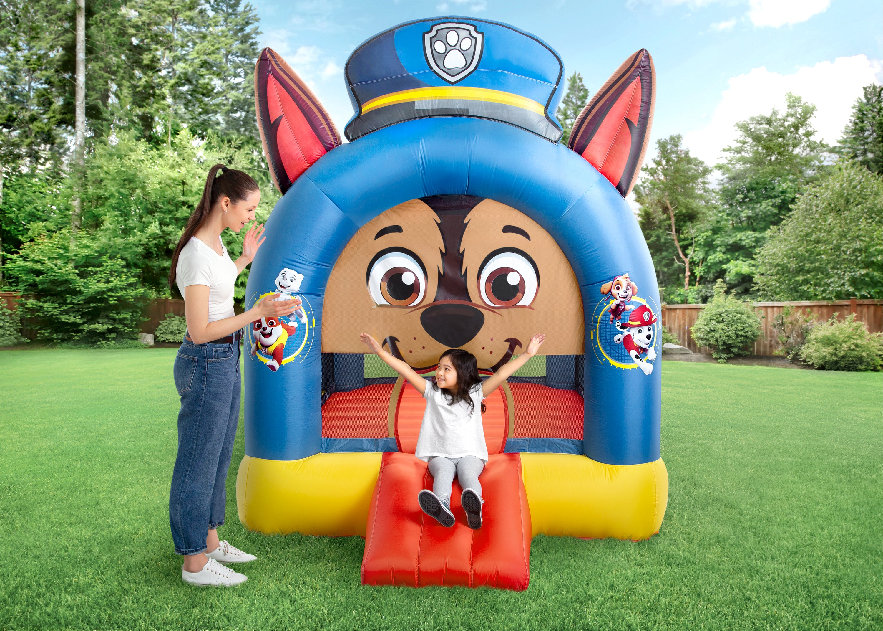 PAW Patrol Inflatable Bounce House for Kids with Heavy Duty Blower - Outdoor Birthday Party, Backyard Play, Summer Fun for Toddlers & Children