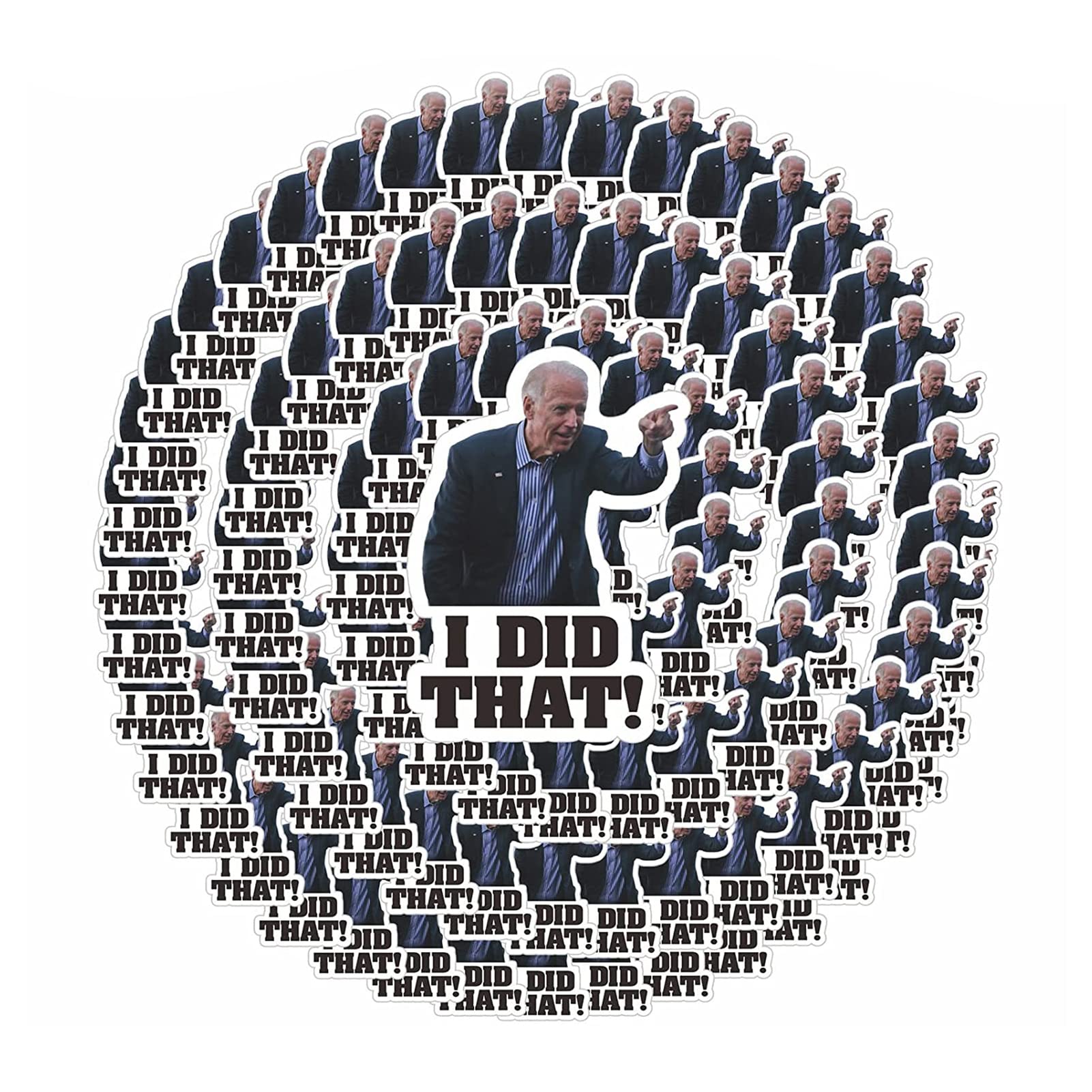 100PCS Funny Joe Biden 'I Did That' Stickers - Vinyl Gas Pump Decals, Waterproof & Reflective for Cars, Bumpers, Motorcycle Helmets, Laptops & Windows - Perfect for Political Humor, Prank Gifts & DIY Decor