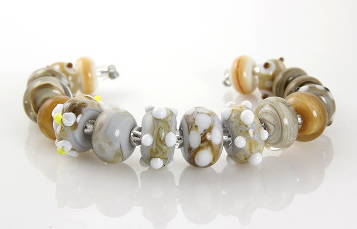 Handmade Tawny Brown Lampwork Glass Beads Set - 50pcs for Jewelry Making, DIY Crafts, Bracelets & Necklaces - Perfect for Bohemian Style Accessories & Gift Giving