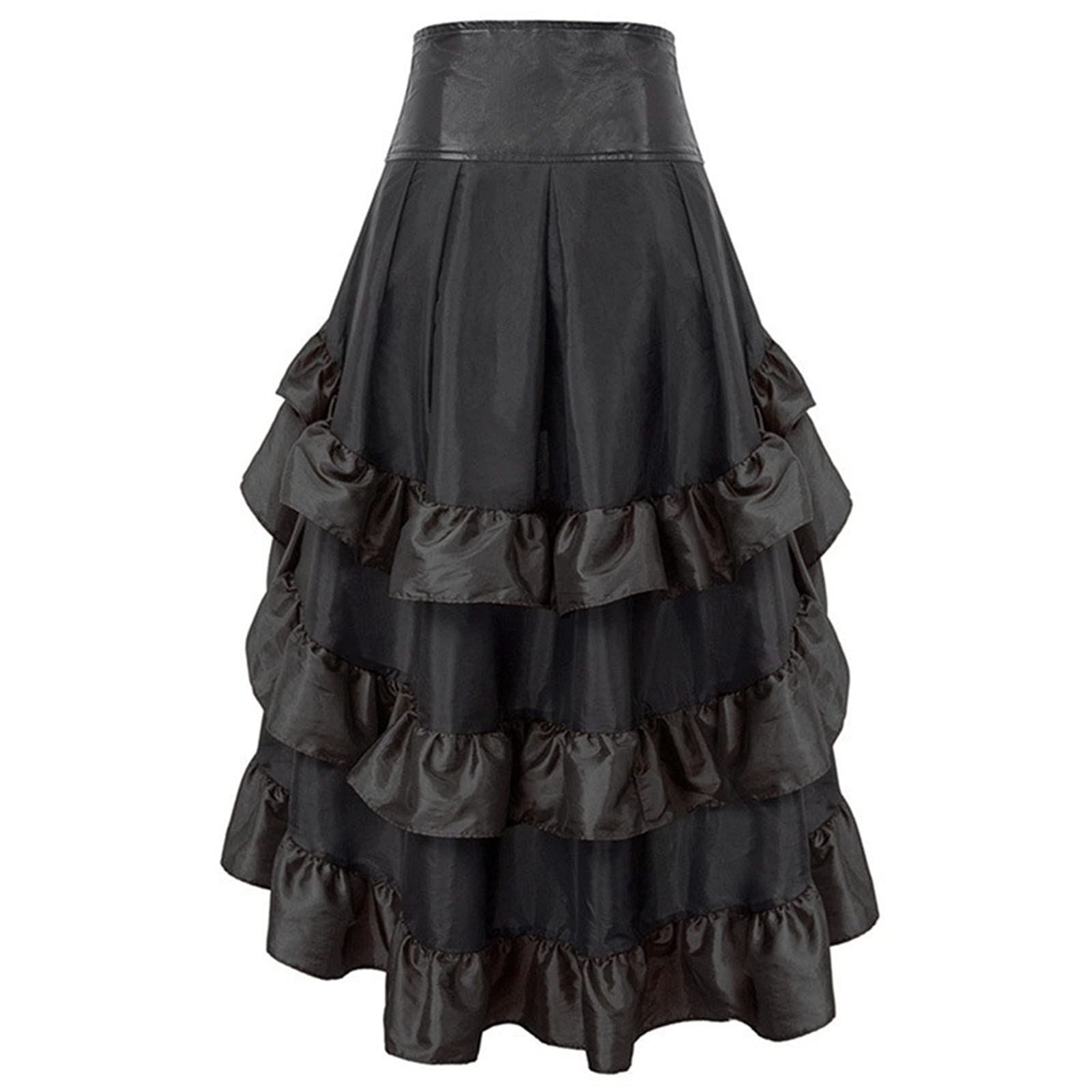 Vintage Patchwork Women's Midi Skirt - Ruffled Cupcake Design, Irregular Hem, Custom Tree Skirt for Boho Style | Perfect for Festivals, Holiday Parties & Vintage Fashion Outfits
