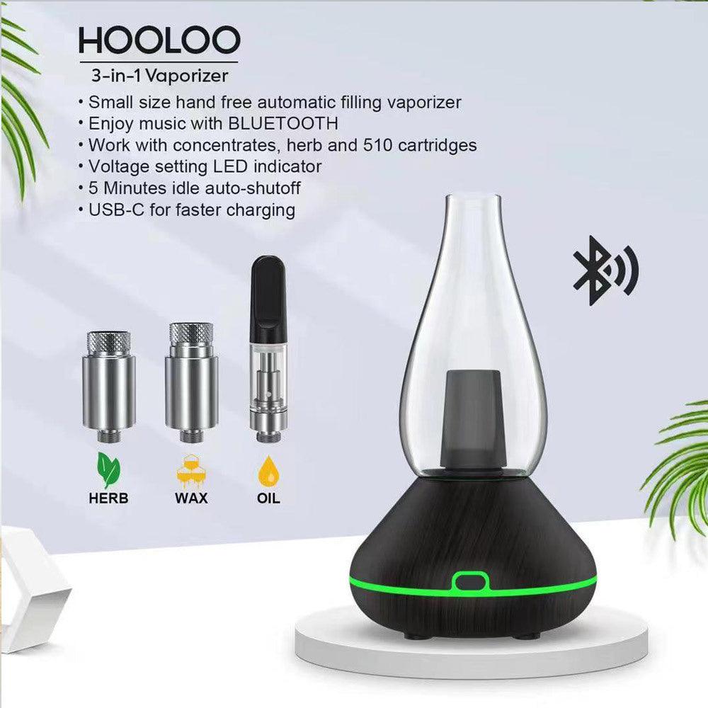 HOOLOO Automatic Filling E Rig with Bluetooth Speaker - Wax & Dry Herb Vaporizer for 510 Cartridges | Portable Dab Rig for Home & Outdoor Use | Perfect for Parties, Camping & Relaxation