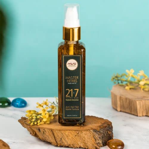 Misti Herbal Master Herbs Hair Oil - 100ml | Natural Hair Growth Treatment for Men & Women | Controls Hair Fall, Grey Hair & Dandruff | Nourishes Scalp & Strengthens Hair | With 21 Herbs & 7 Essential Oils | Perfect for Daily Hair Care, Styling & Revitalization