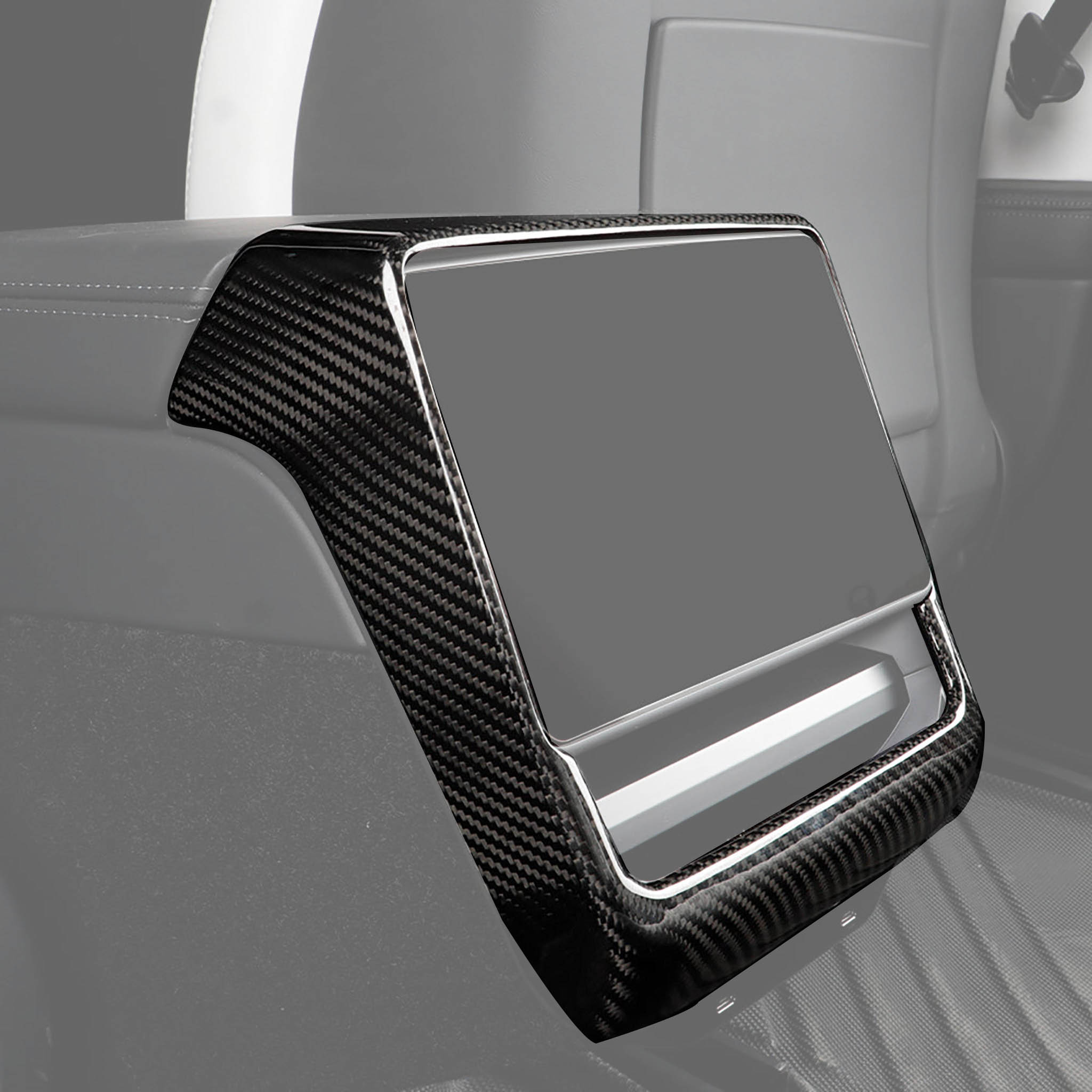 Premium Real Carbon Fiber Rear Screen Frame Trim for 2024+ Tesla Model 3 Highland & 2025+ Model Y Juniper – Glossy/Matte Finish | High-Quality Interior Upgrade for Enhanced Luxury & Style | Perfect for Car Enthusiasts & Tesla Owners
